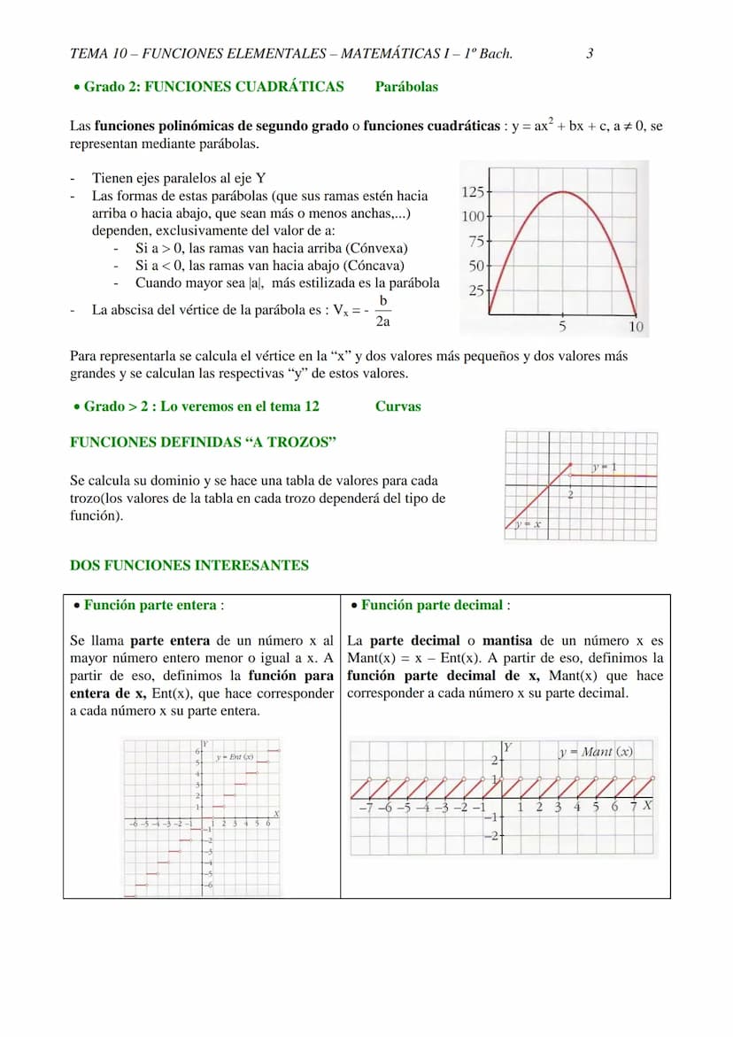 TEMA 10-FUNCIONES ELEMENTALES - MATEMÁTICAS I- 1º Bach.
TEMA 10 - FUNCIONES ELEMENTALES
10.1 CONCEPTO DE FUNCIÓN
DEFINICIÓN: f es una funció