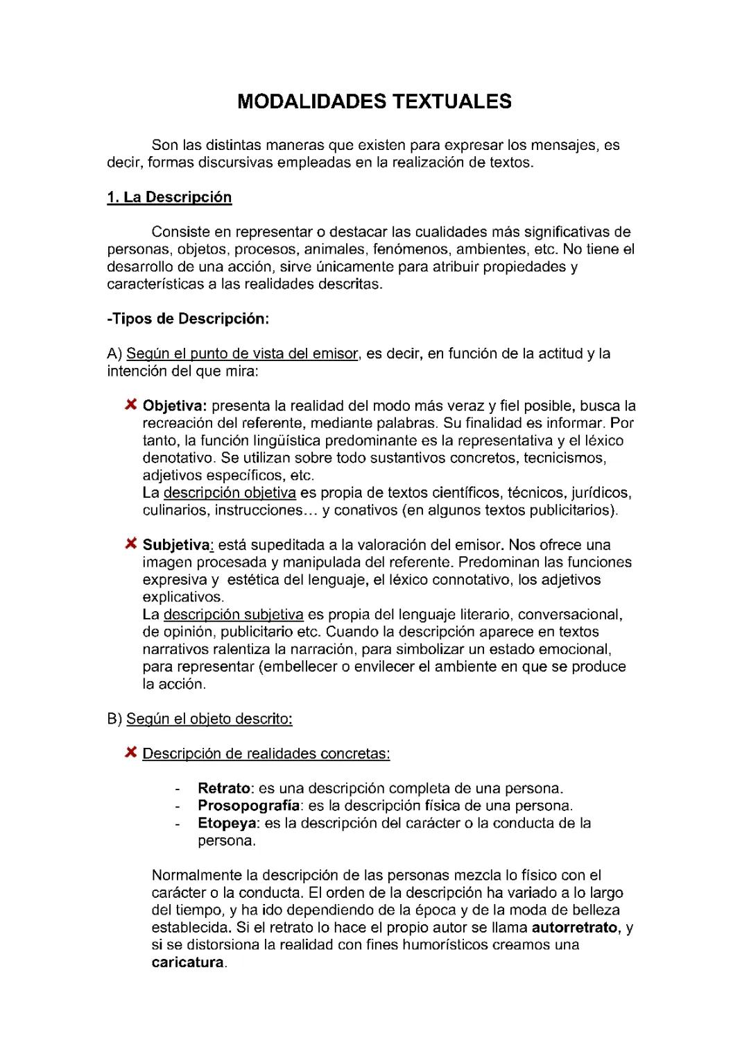 Modalidades Textuales. Formas de expresar un mensaje. Tema 1