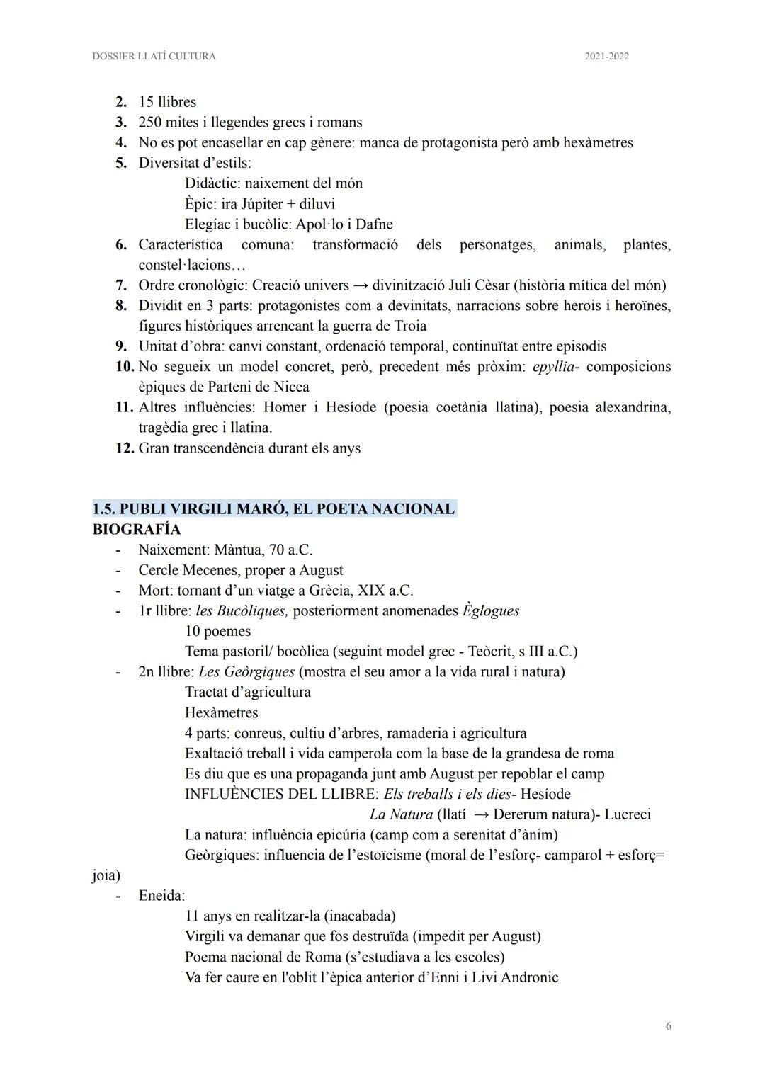 # DOSSIER: CULTURA
LLATÍ 2n BAT DOSSIER LLATÍ CULTURA

2021-2022

CULTURA LLATÍ

TEMARI:

1. LITERATURA

1.1. Gèneres literaris

1.2. Comèdi