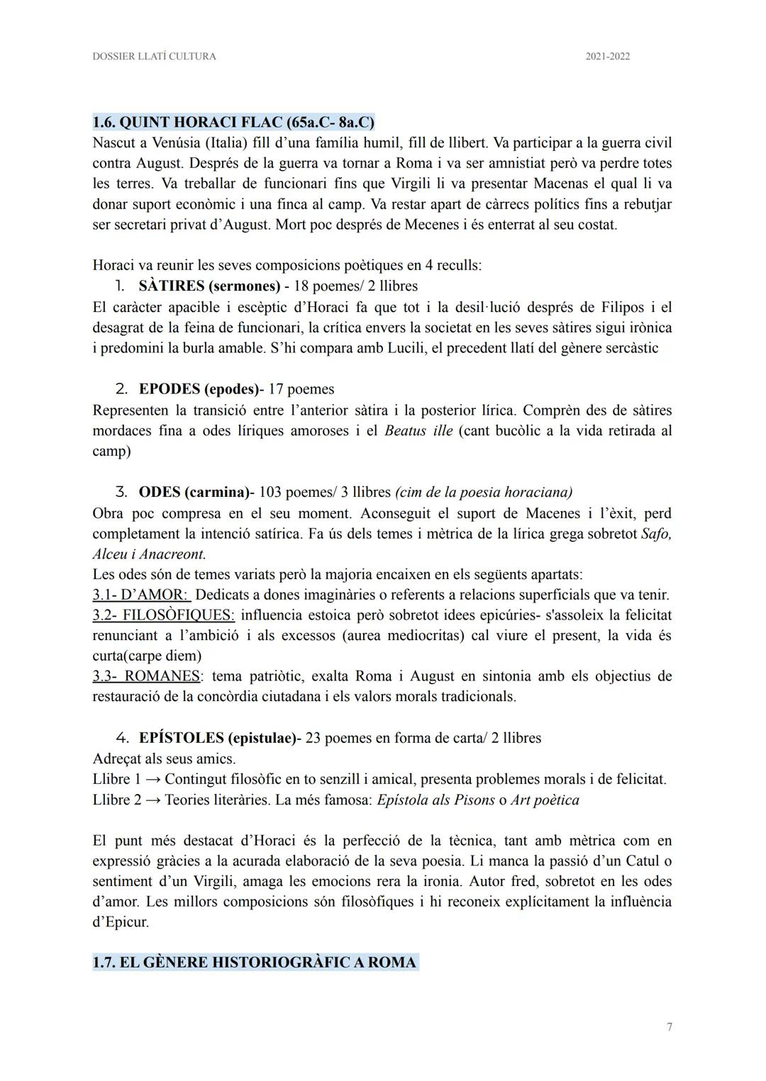# DOSSIER: CULTURA
LLATÍ 2n BAT DOSSIER LLATÍ CULTURA

2021-2022

CULTURA LLATÍ

TEMARI:

1. LITERATURA

1.1. Gèneres literaris

1.2. Comèdi