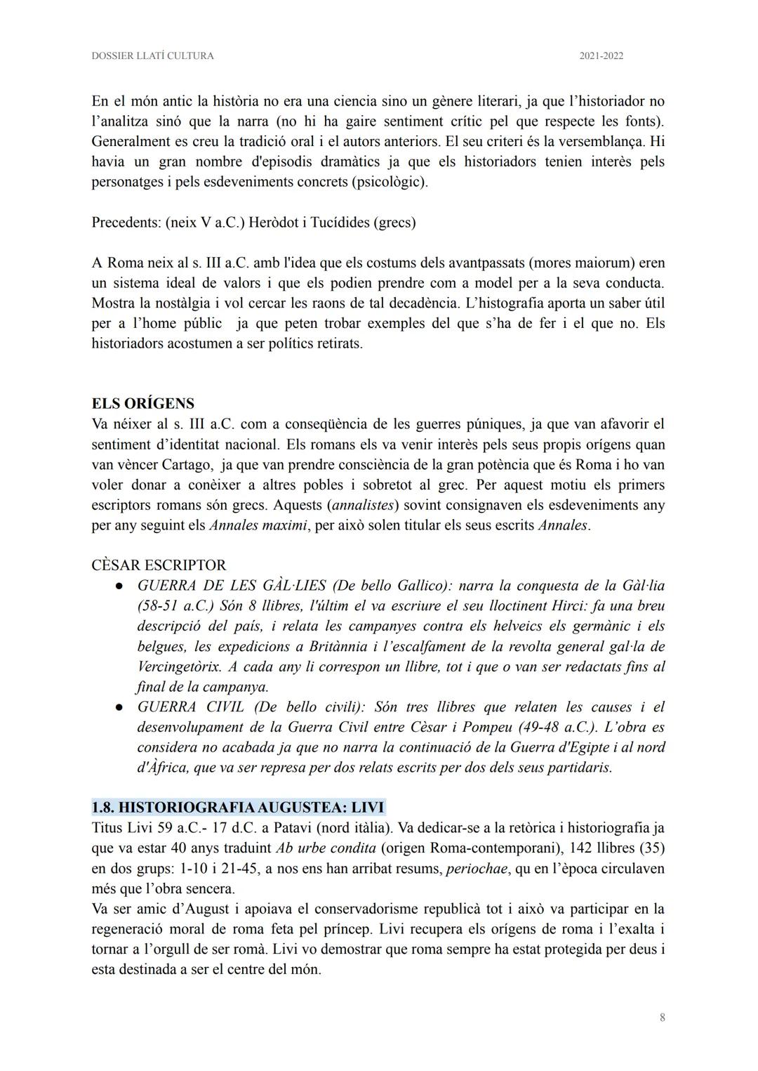 # DOSSIER: CULTURA
LLATÍ 2n BAT DOSSIER LLATÍ CULTURA

2021-2022

CULTURA LLATÍ

TEMARI:

1. LITERATURA

1.1. Gèneres literaris

1.2. Comèdi