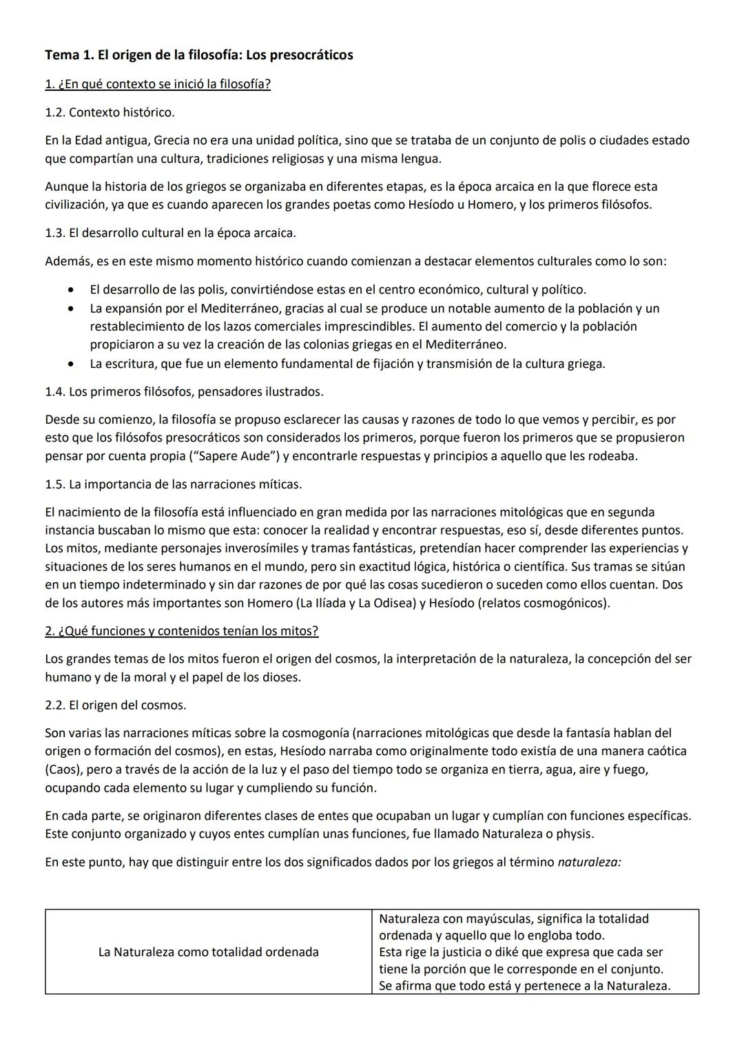 # Tema 1. El origen de la filosofía: Los presocráticos

1. ¿En qué contexto se inició la filosofía?

1.2. Contexto histórico.

En la Edad an
