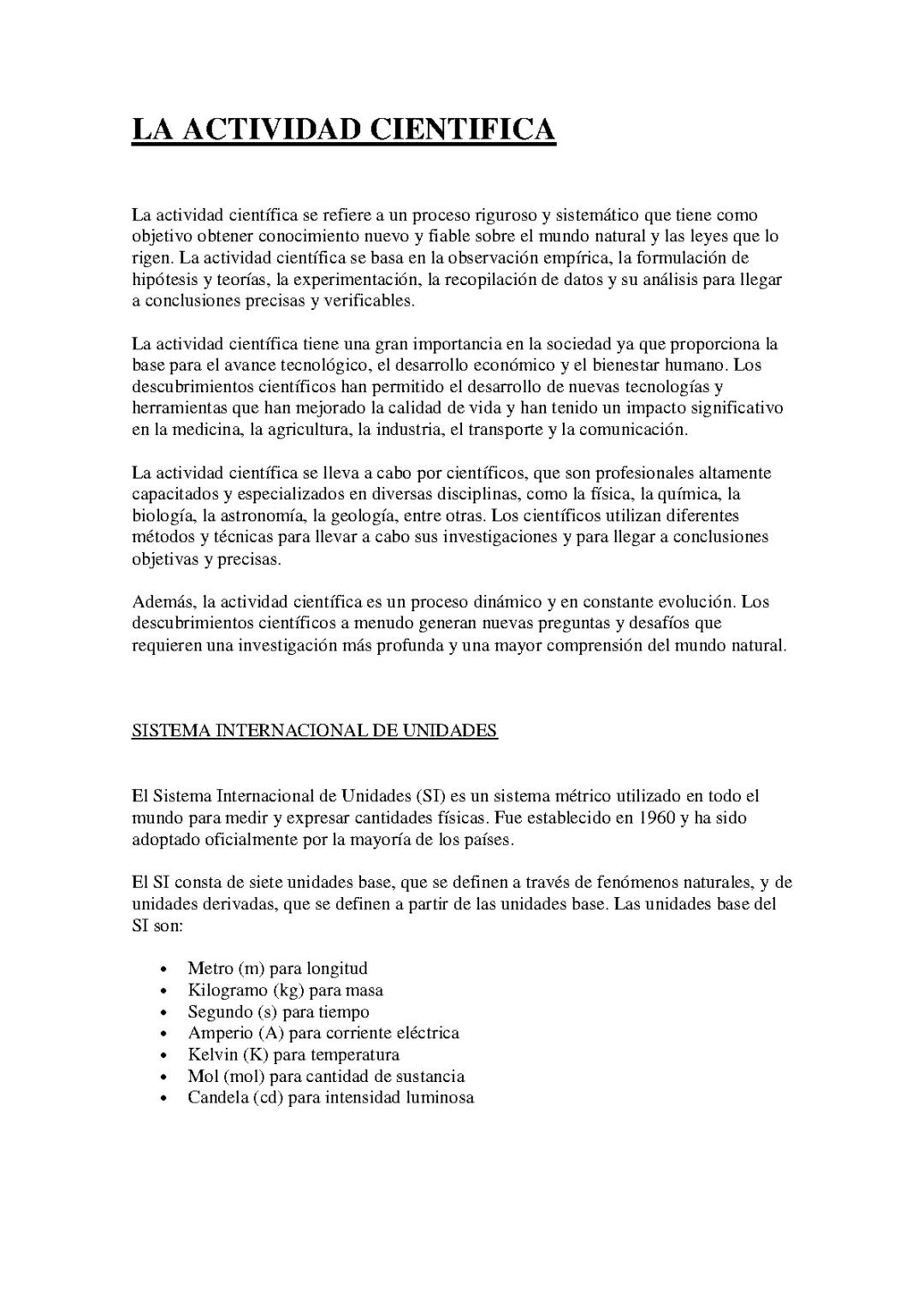 LA ACTIVIDAD CIENTIFICA