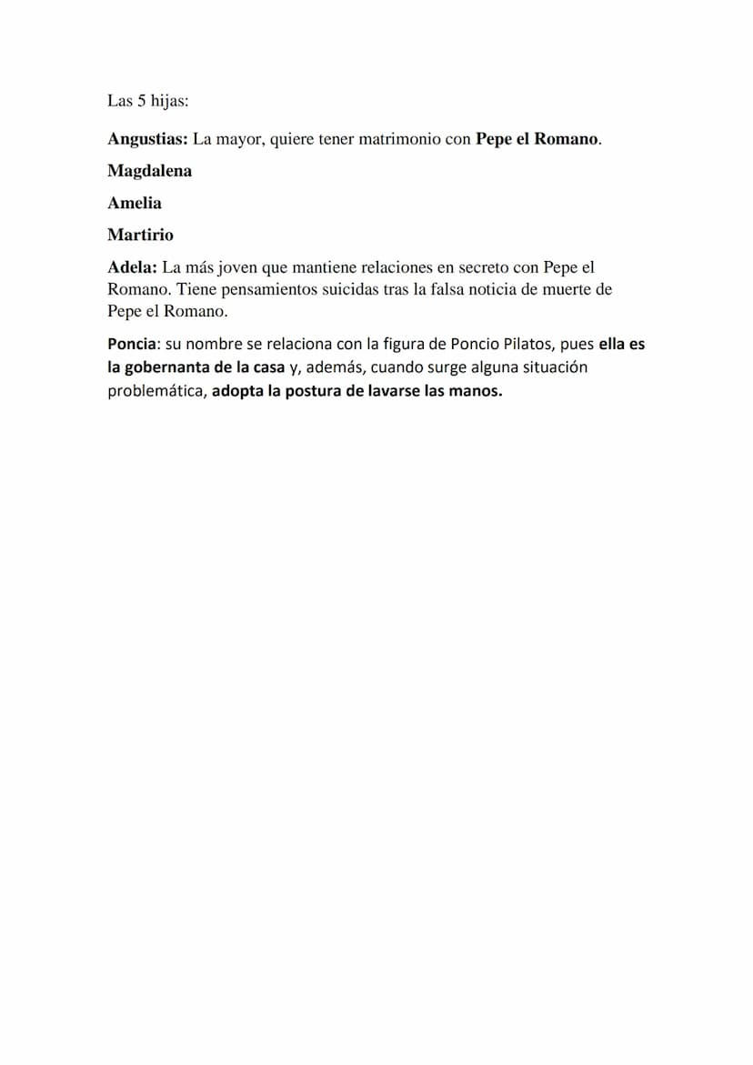Esta obra se centra en la tiranía moral y la represión sexual que Bernarda
ejercía sobre sus hijas. Bernarda les impone 8 años de aislamient