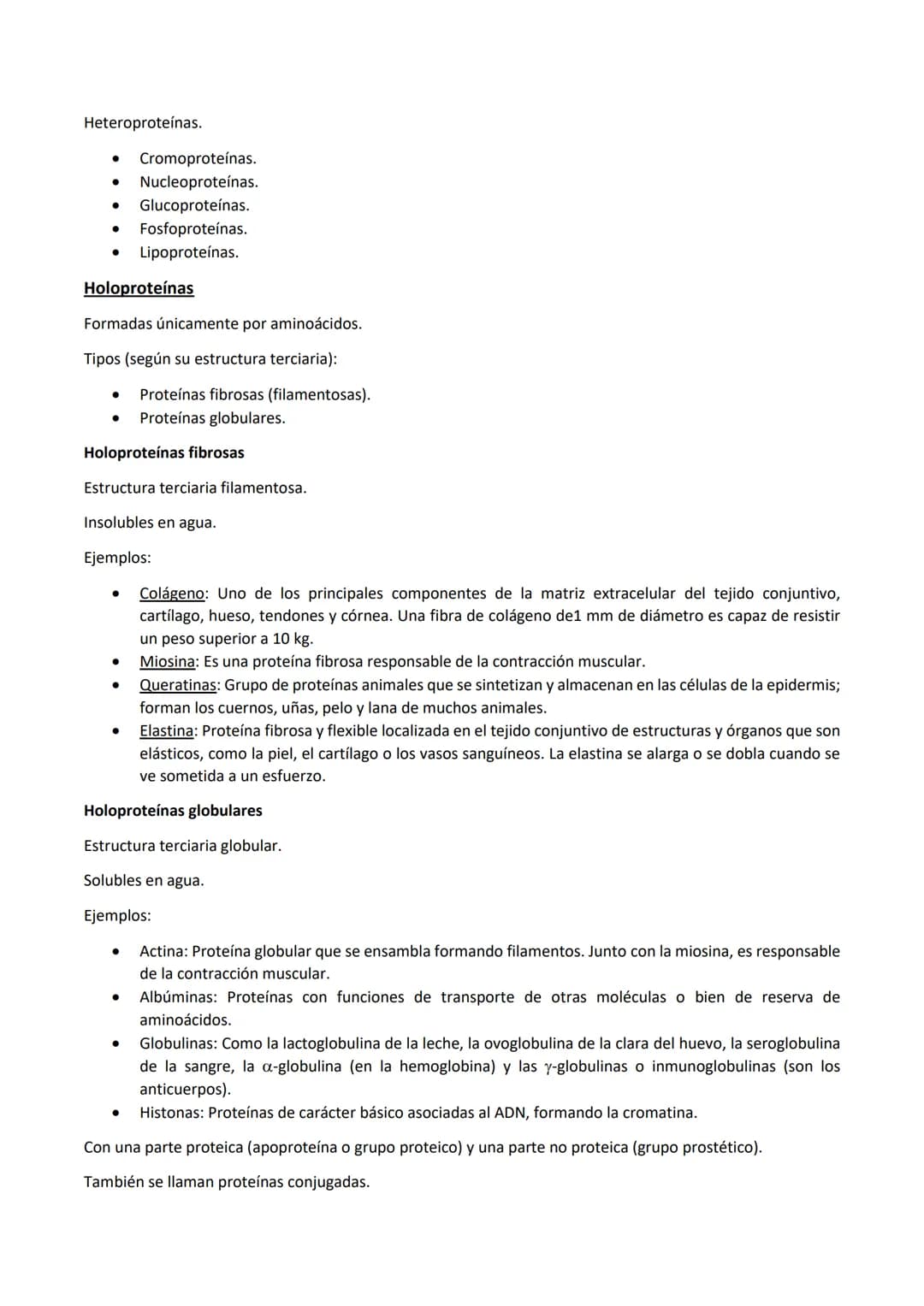 
<p>Las proteínas son polímeros de aminoácidos que están formadas por C, H, O, N, y pueden contener S y P, y en menor proporción, Fe, Cu, Mg