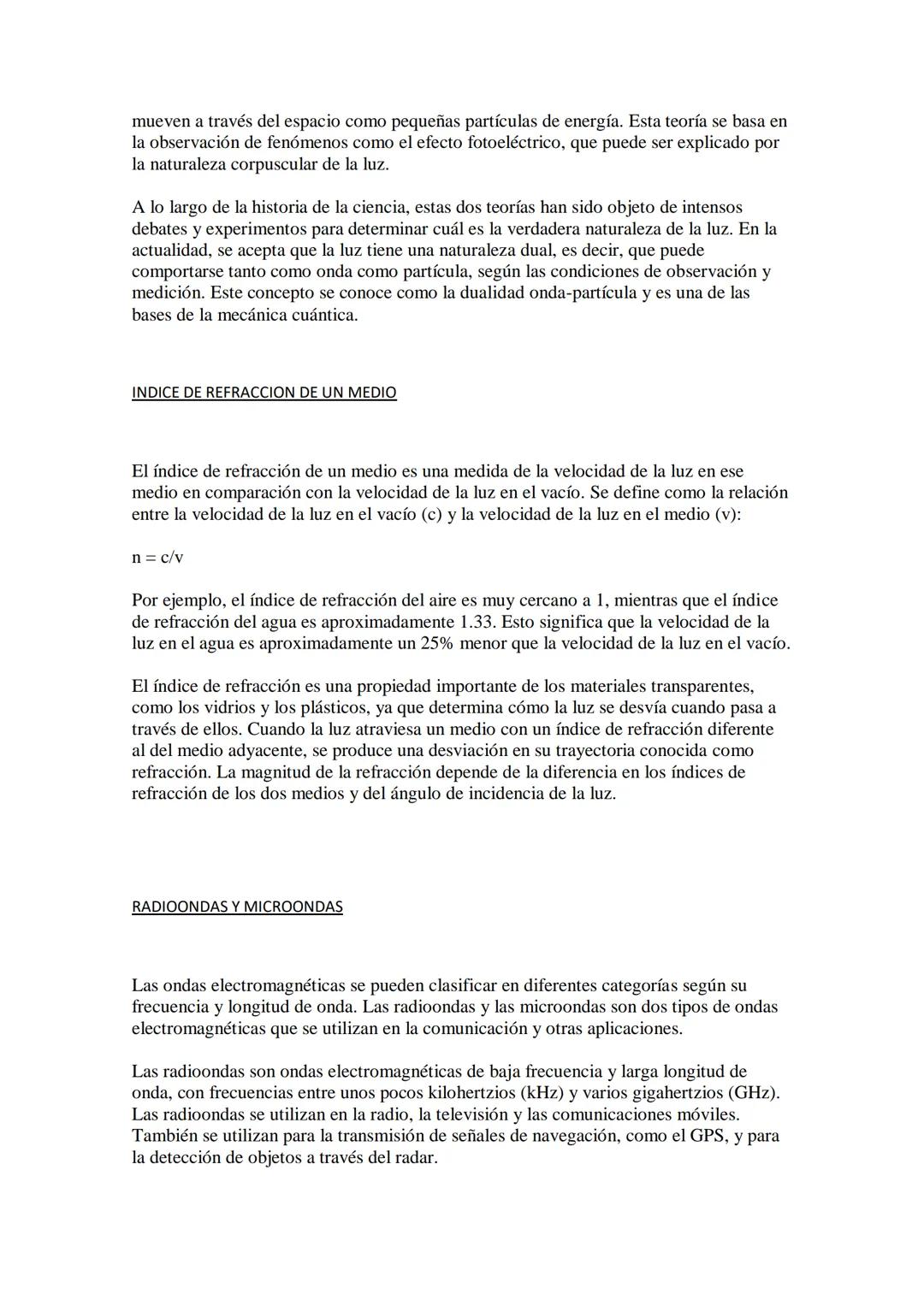 LUZ Y ONDAS ELECTROMAGNÉTICAS
La luz es una forma de onda electromagnética, es decir, una onda que se propaga
mediante la interacción de cam