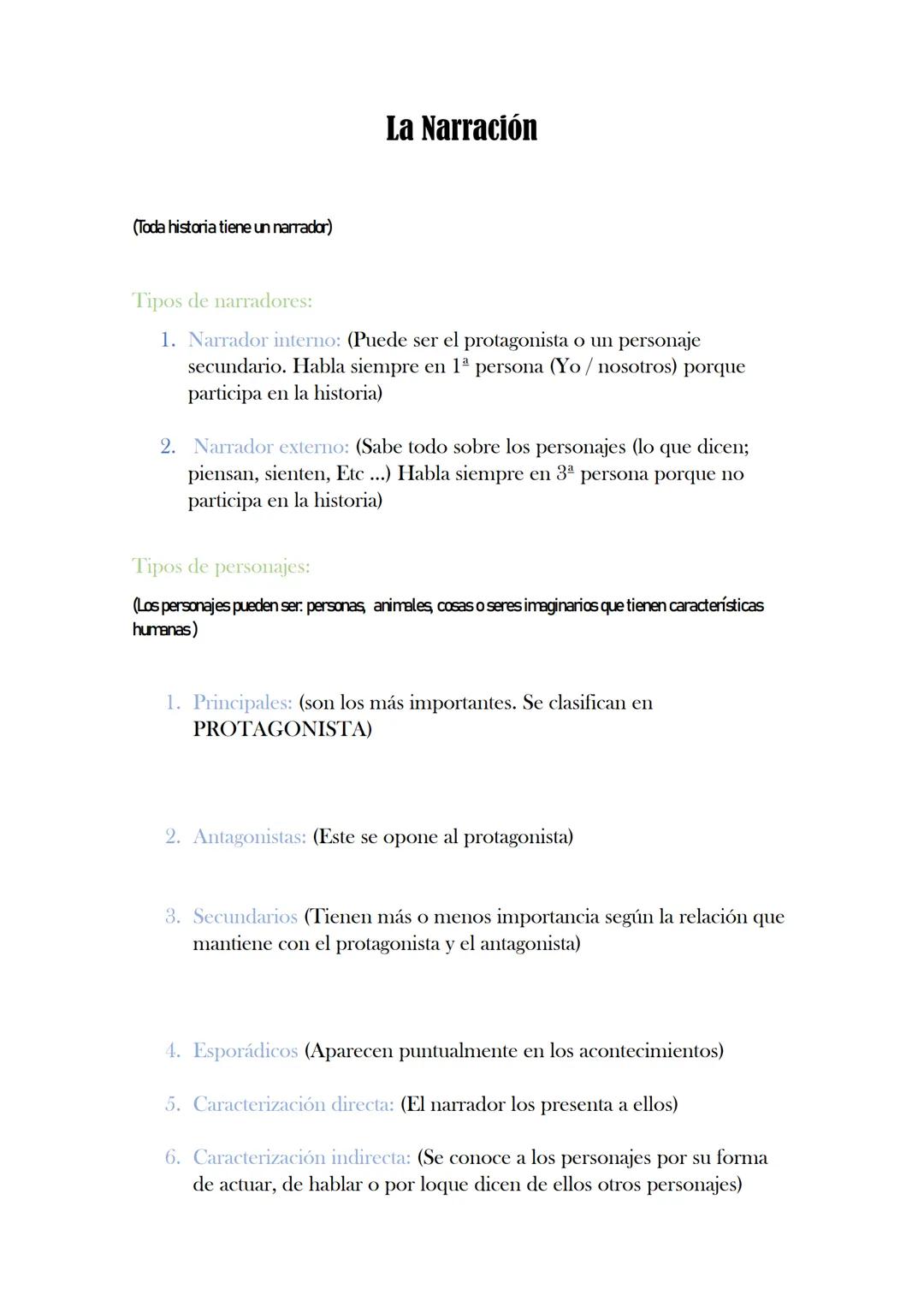 (Toda historia tiene un narrador)
La Narración
Tipos de narradores:
1. Narrador interno: (Puede ser el protagonista o un personaje
secundari