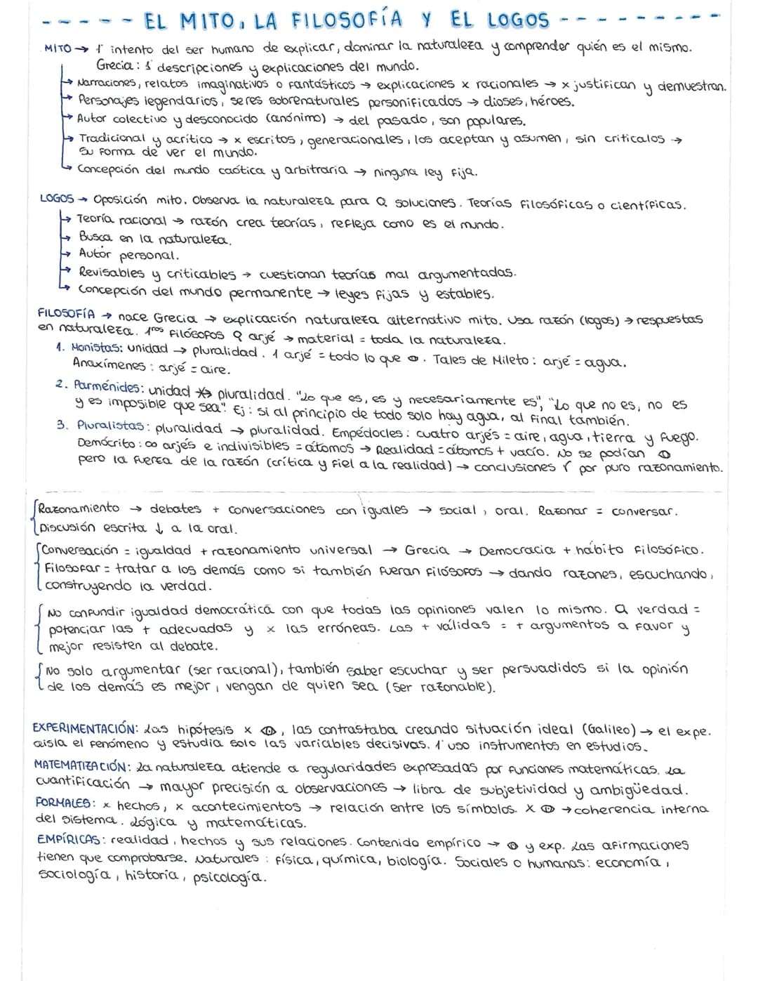 Tema 1. El mito y la filosofía