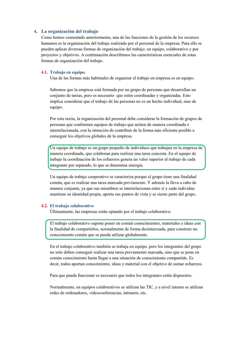 TEMA 5: GESTIÓN DE LOS RECURSOS HUMANOS
1. La gestión de los recursos humanos.
Es el elemento humano, único e irrepetible.
Las máquinas, la 