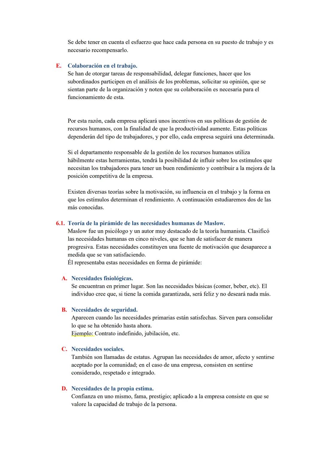 TEMA 5: GESTIÓN DE LOS RECURSOS HUMANOS
1. La gestión de los recursos humanos.
Es el elemento humano, único e irrepetible.
Las máquinas, la 