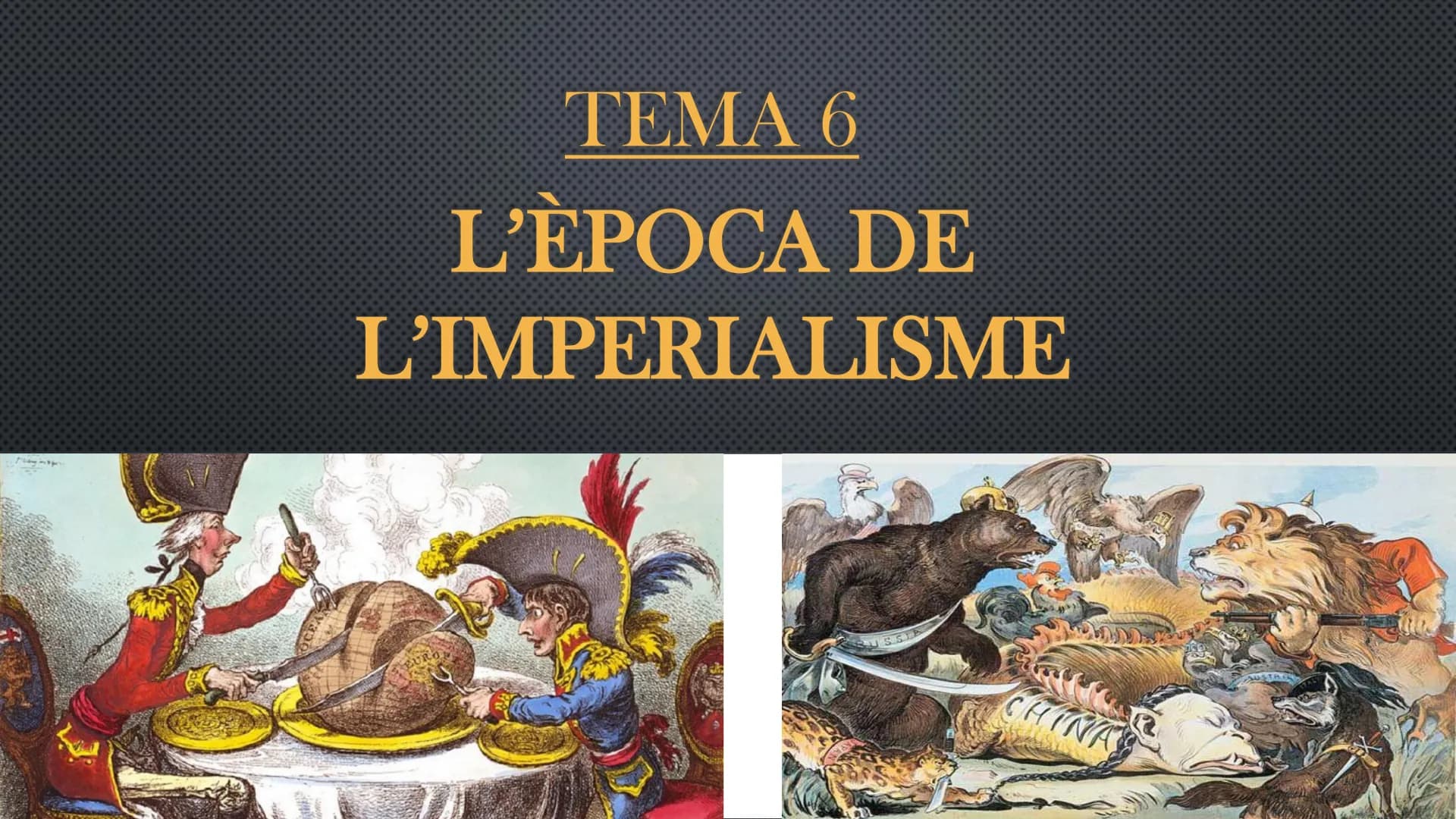 TEMA 6
L'ÈPOCA DE
L'IMPERIALISME
CHINA EL NOU IMPERIALISME (S. XIX)
Des de finals del segle XV algunes potències europees
havien format gran