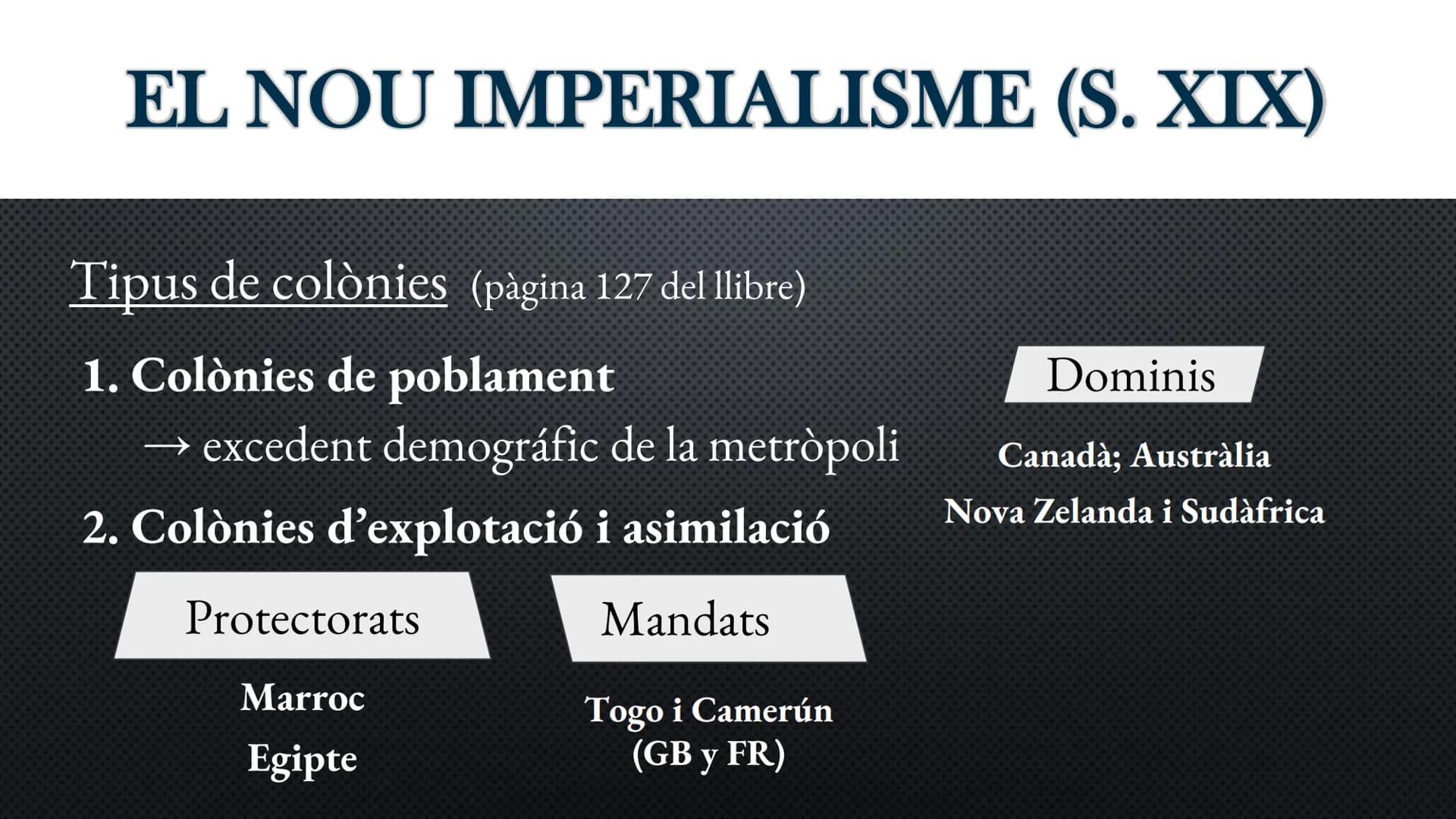 TEMA 6
L'ÈPOCA DE
L'IMPERIALISME
CHINA EL NOU IMPERIALISME (S. XIX)
Des de finals del segle XV algunes potències europees
havien format gran