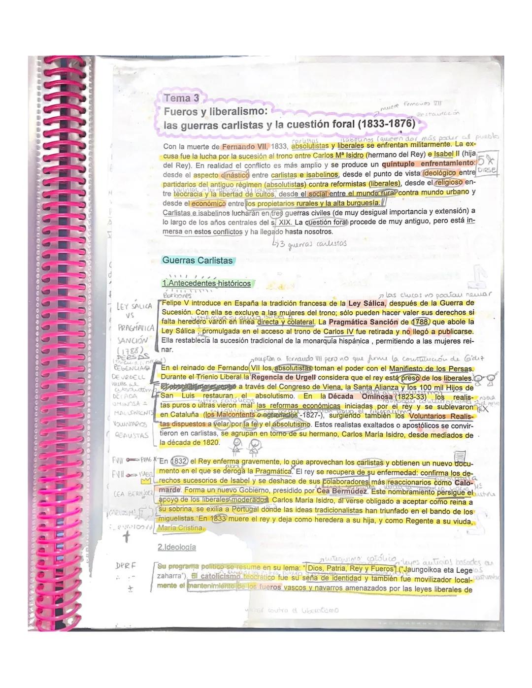 Tema 3
Fueros y liberalismo:
las guerras carlistas y la cuestión foral (1833-1876)
Carustas subpunos (quieren dar más poder al puesto
Con la