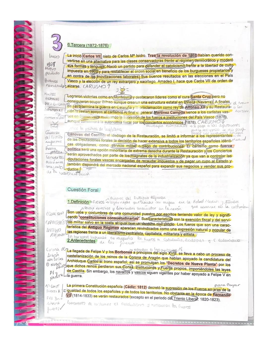 Tema 3
Fueros y liberalismo:
las guerras carlistas y la cuestión foral (1833-1876)
Carustas subpunos (quieren dar más poder al puesto
Con la