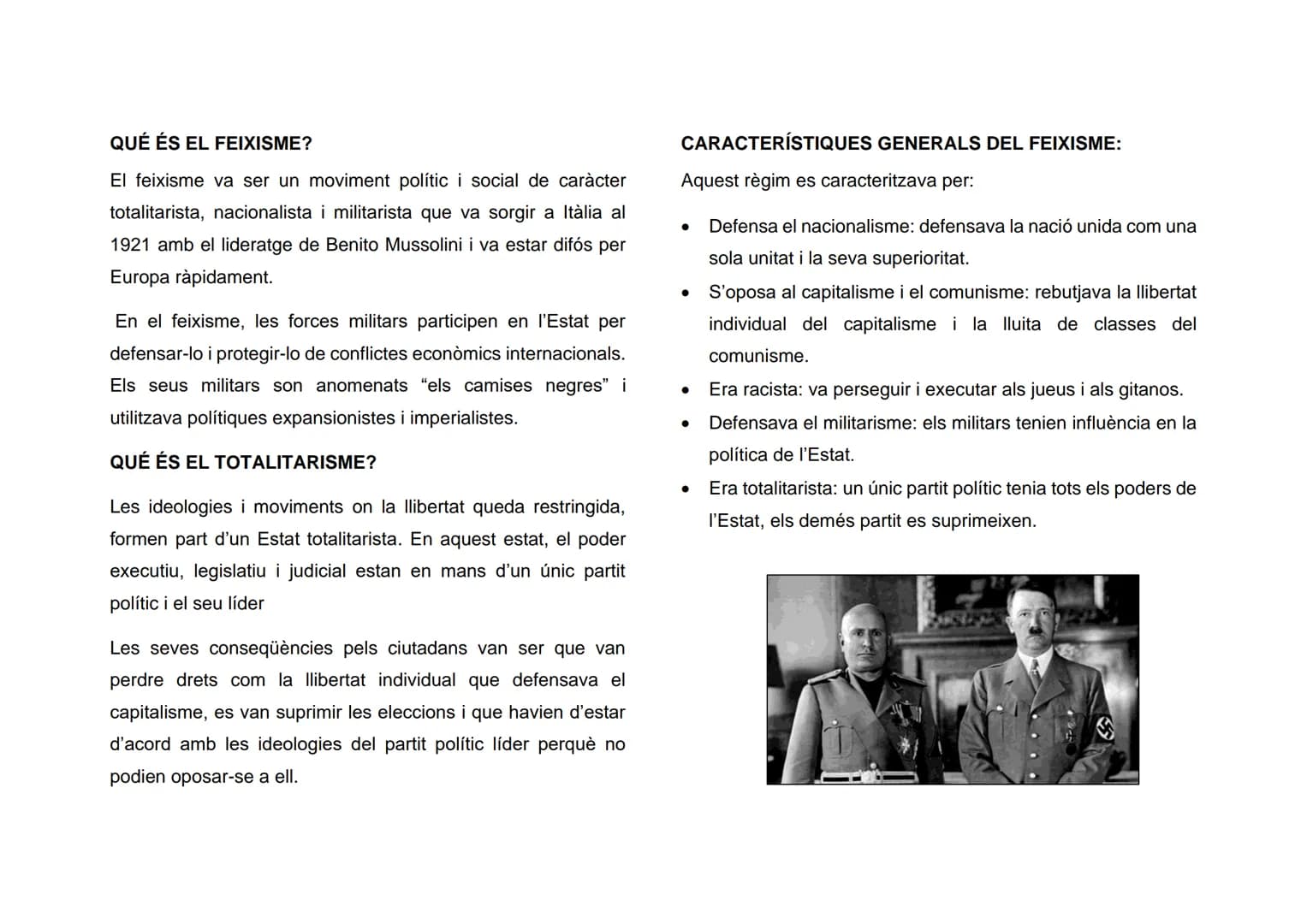 LLIBRE DEL FEIXISME QUÉ ÉS EL FEIXISME?
El feixisme va ser un moviment polític i social de caràcter
totalitarista, nacionalista i militarist