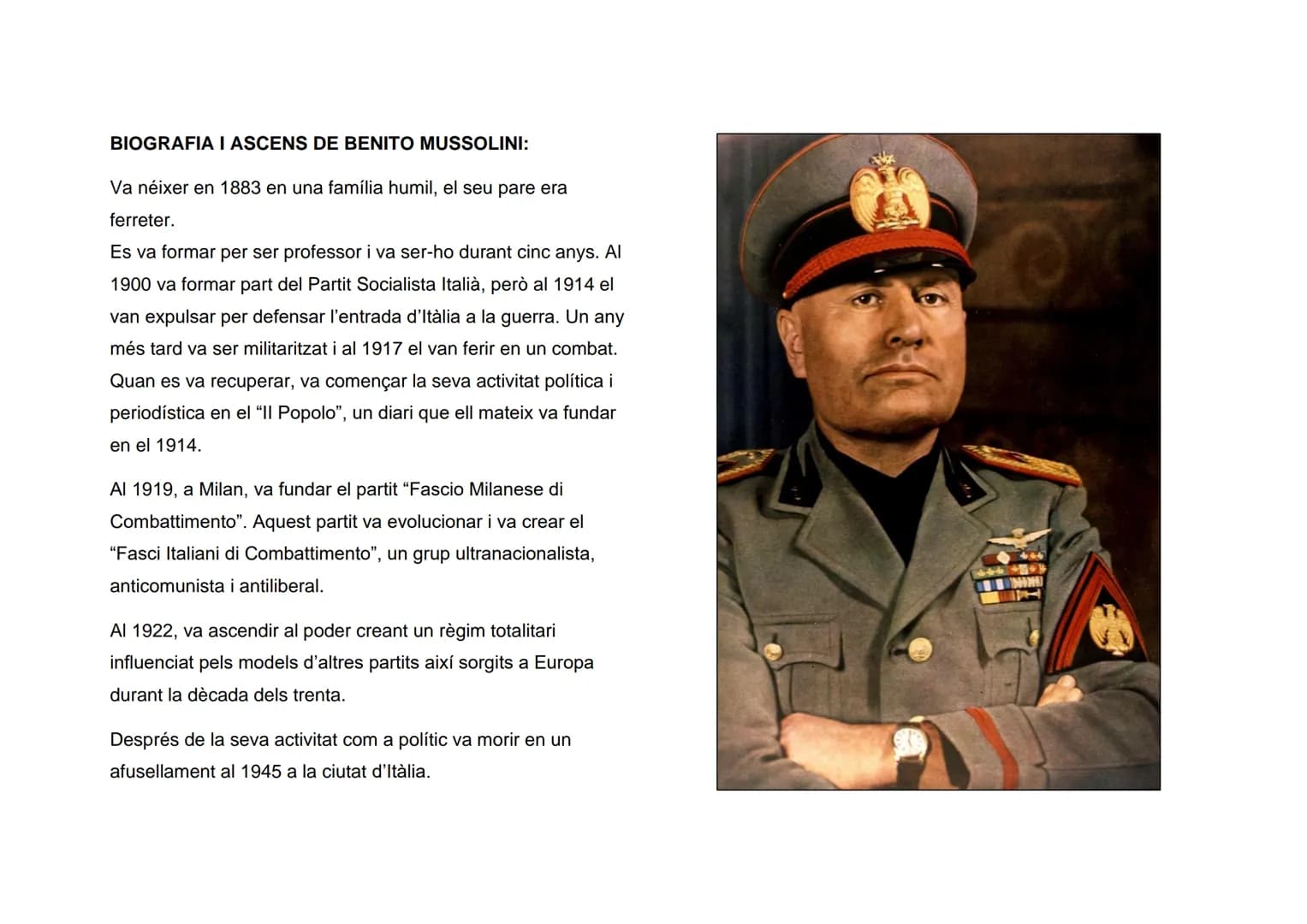 LLIBRE DEL FEIXISME QUÉ ÉS EL FEIXISME?
El feixisme va ser un moviment polític i social de caràcter
totalitarista, nacionalista i militarist