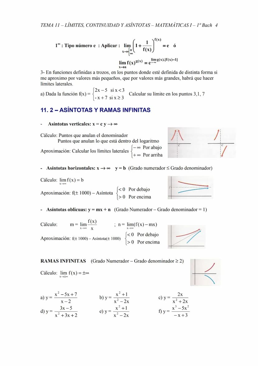 TEMA 11 - LÍMITES, CONTINUIDAD Y ASÍNTOTAS - MATEMÁTICAS I– 1º Bach 1
TEMA 11 - LÍMITES, CONTINUIDAD, ASÍNTOTAS
11.1 - LÍMITE DE UNA FUNCIÓN