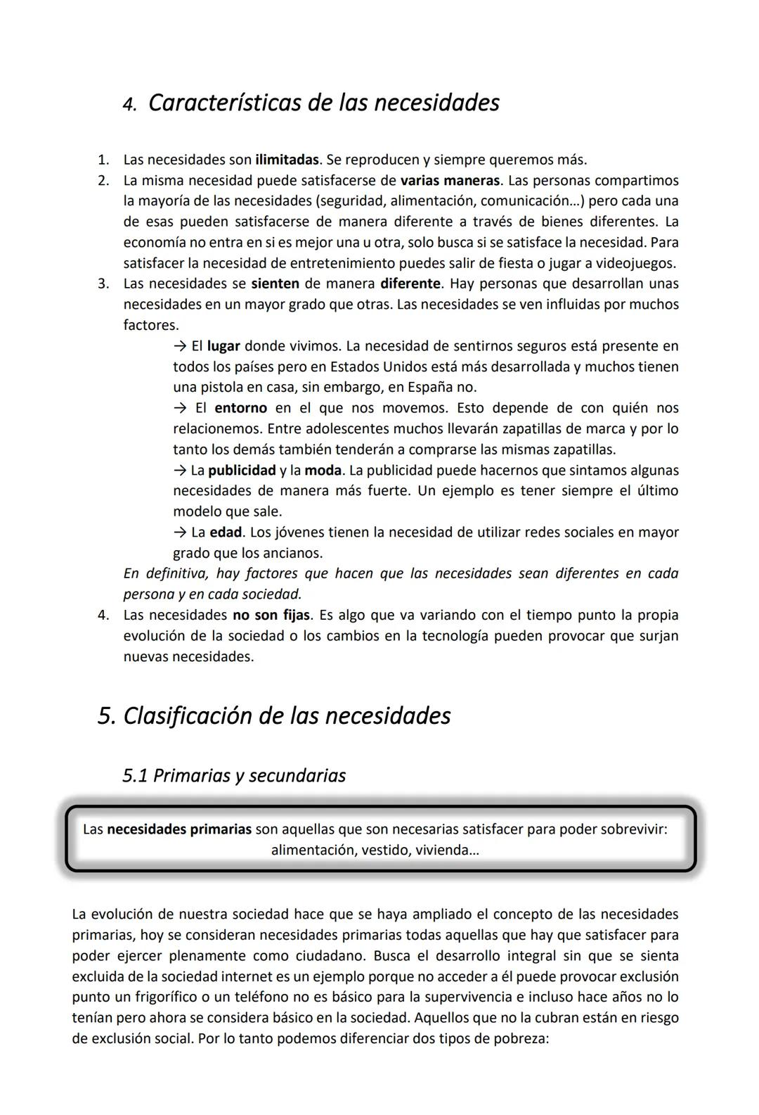TEMA 1: La sublimación de la economía
1. ¿Qué es la economía?
2. Recursos, bienes y necesidades
2.1 Los recursos escasos
2.2 Los bienes y se