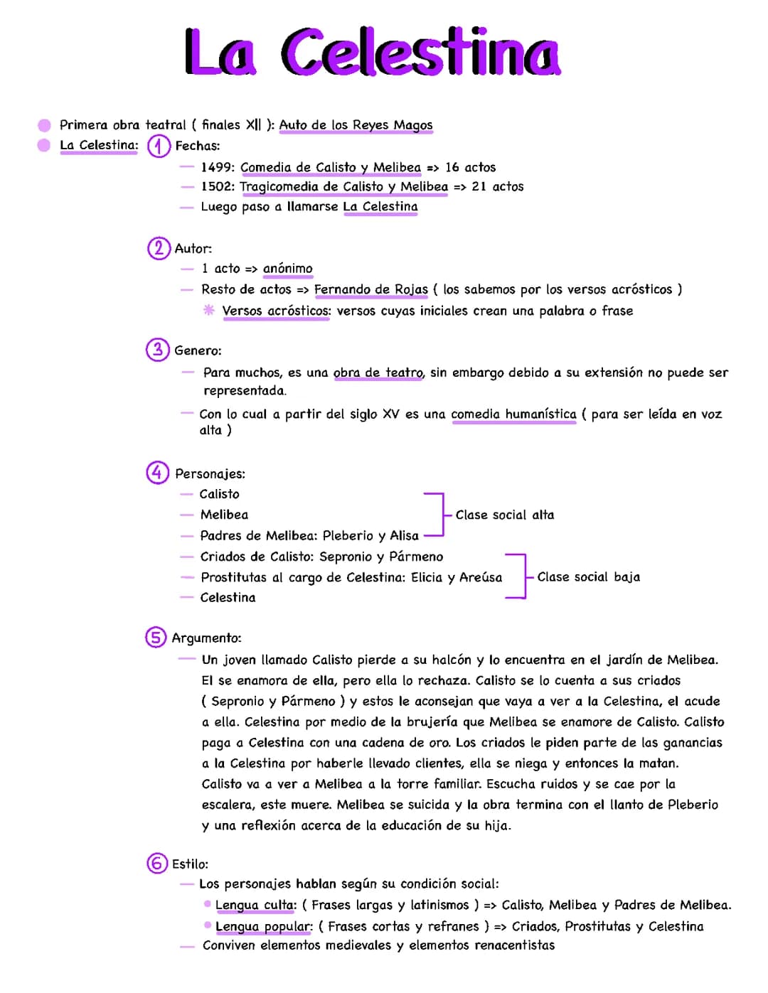 Resumen de La Celestina: Personajes, Actos y PDF para 3 ESO y 1 Bachillerato