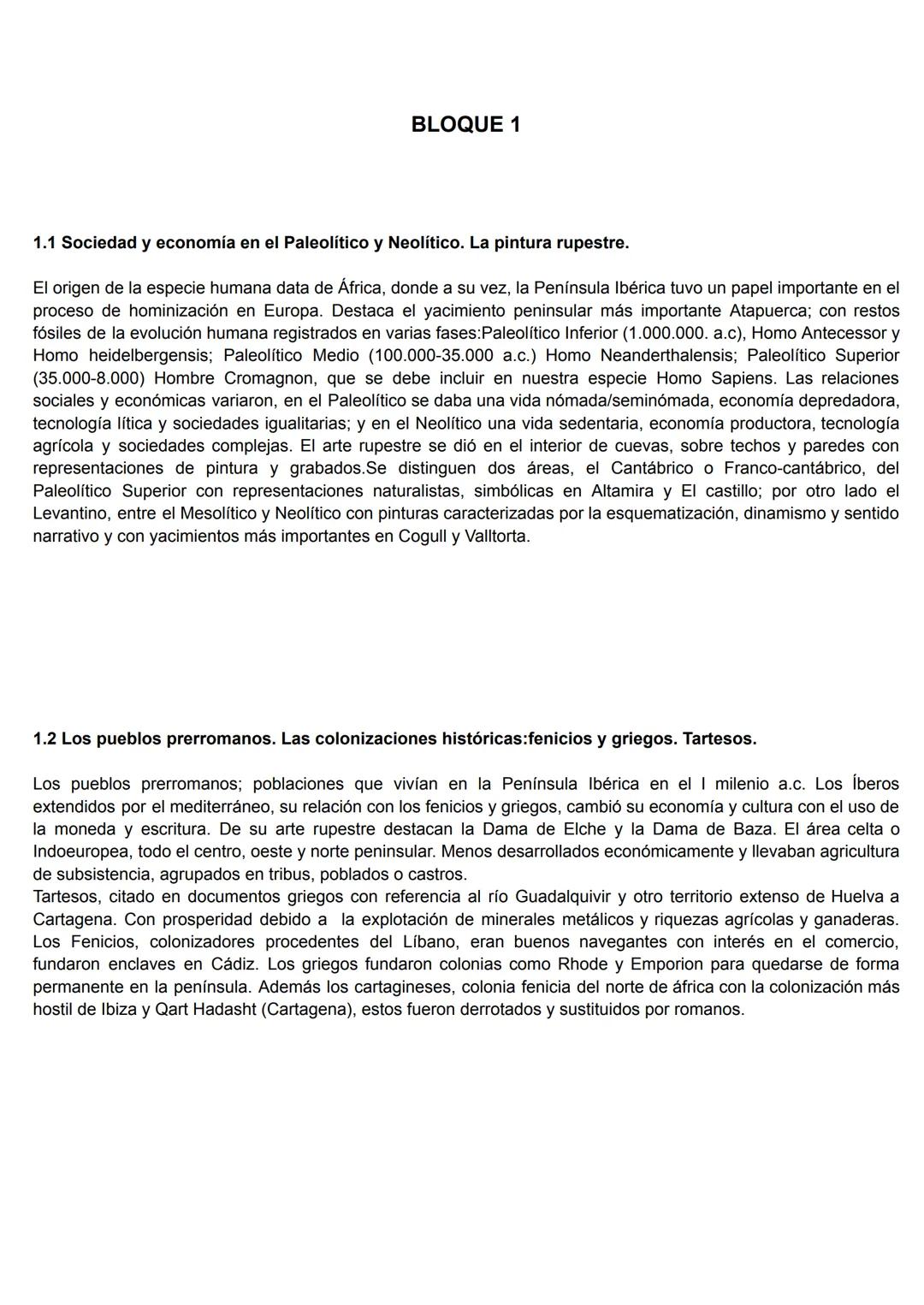 BLOQUE 1
1.1 Sociedad y economía en el Paleolítico y Neolítico. La pintura rupestre.
El origen de la especie humana data de África, donde a 