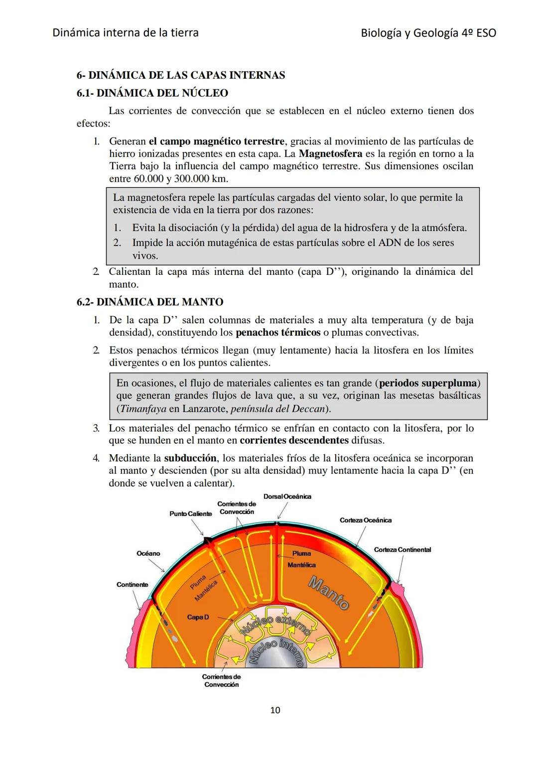 Dinámica interna de la tierra
TEMA 6: LA DINÁMICA INTERNA
TERRESTRE
1- CARACTERÍSTICAS DE LOS PROCESOS GEOLÓGICOS INTERNOS
Se originan en el