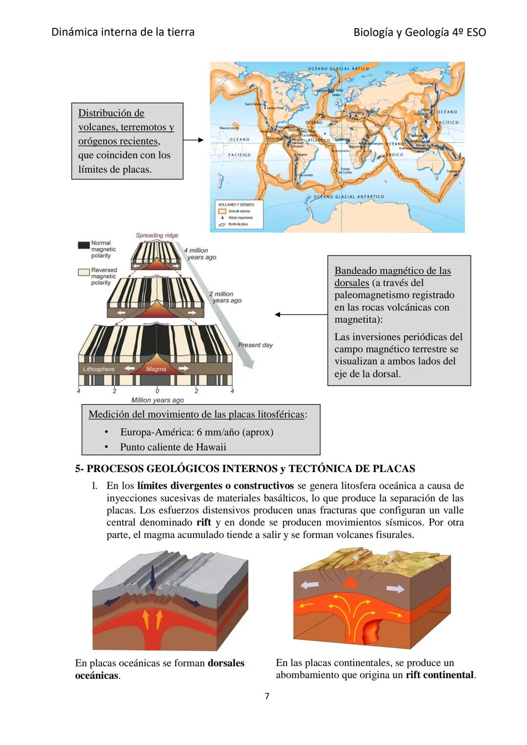 Dinámica interna de la tierra
TEMA 6: LA DINÁMICA INTERNA
TERRESTRE
1- CARACTERÍSTICAS DE LOS PROCESOS GEOLÓGICOS INTERNOS
Se originan en el