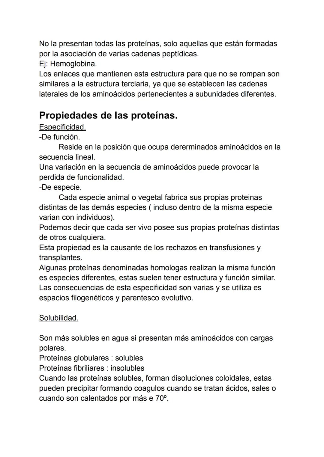 Proteínas
1. Concepto de proteína.
2. Aminoácidos.
3. Enlaces peptidos y peptídicos.
4. Estructura de las proteínas.
5. Propiedades de las p