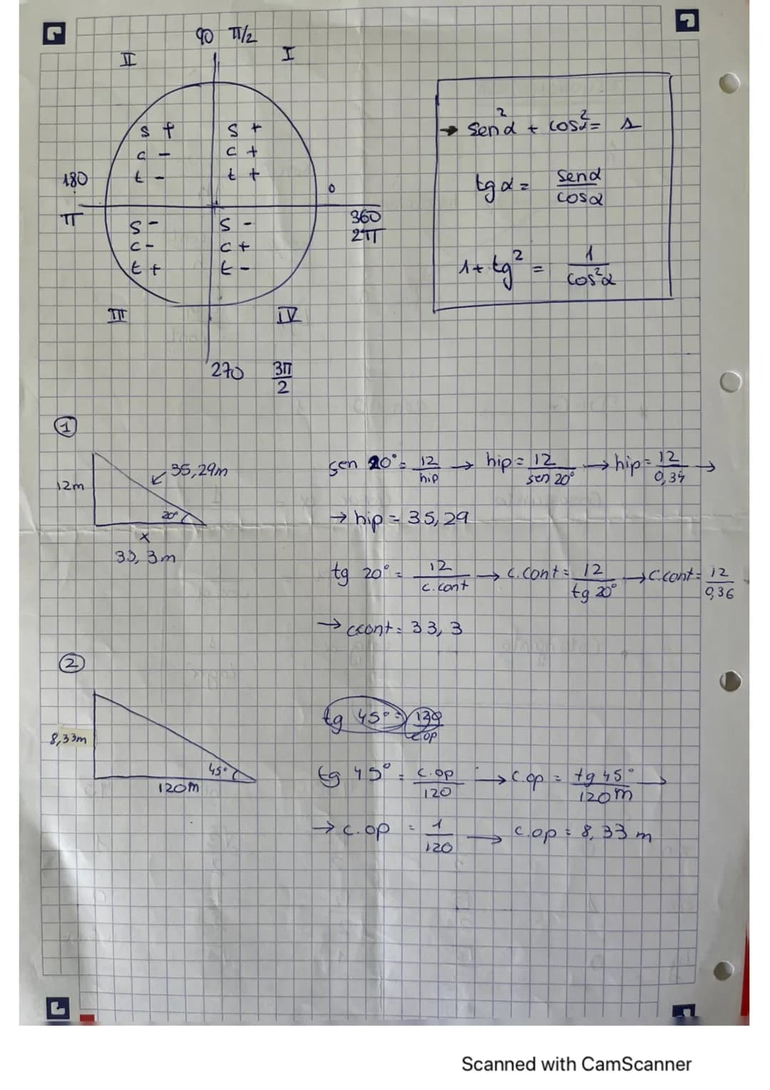 
<p>The provided text contains a mix of trigonometric terms and calculations that seem to be incomplete and unorganized. It appears to be a 