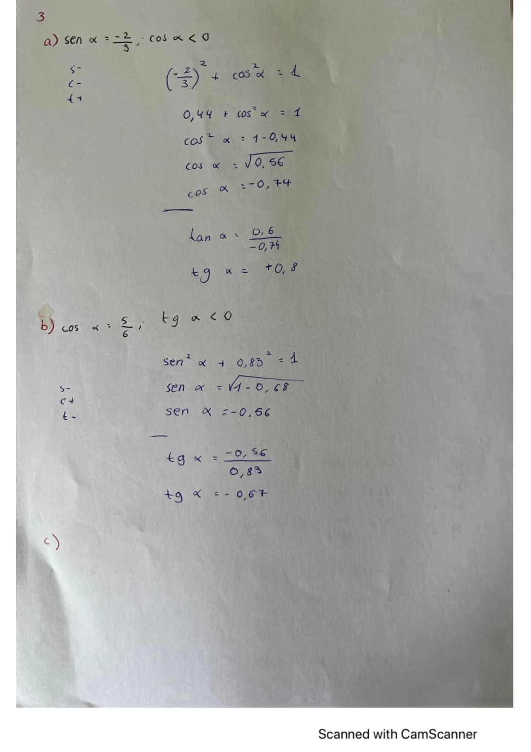 
<p>The provided text contains a mix of trigonometric terms and calculations that seem to be incomplete and unorganized. It appears to be a 