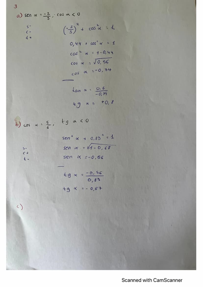 
<p>The provided text contains a mix of trigonometric terms and calculations that seem to be incomplete and unorganized. It appears to be a 