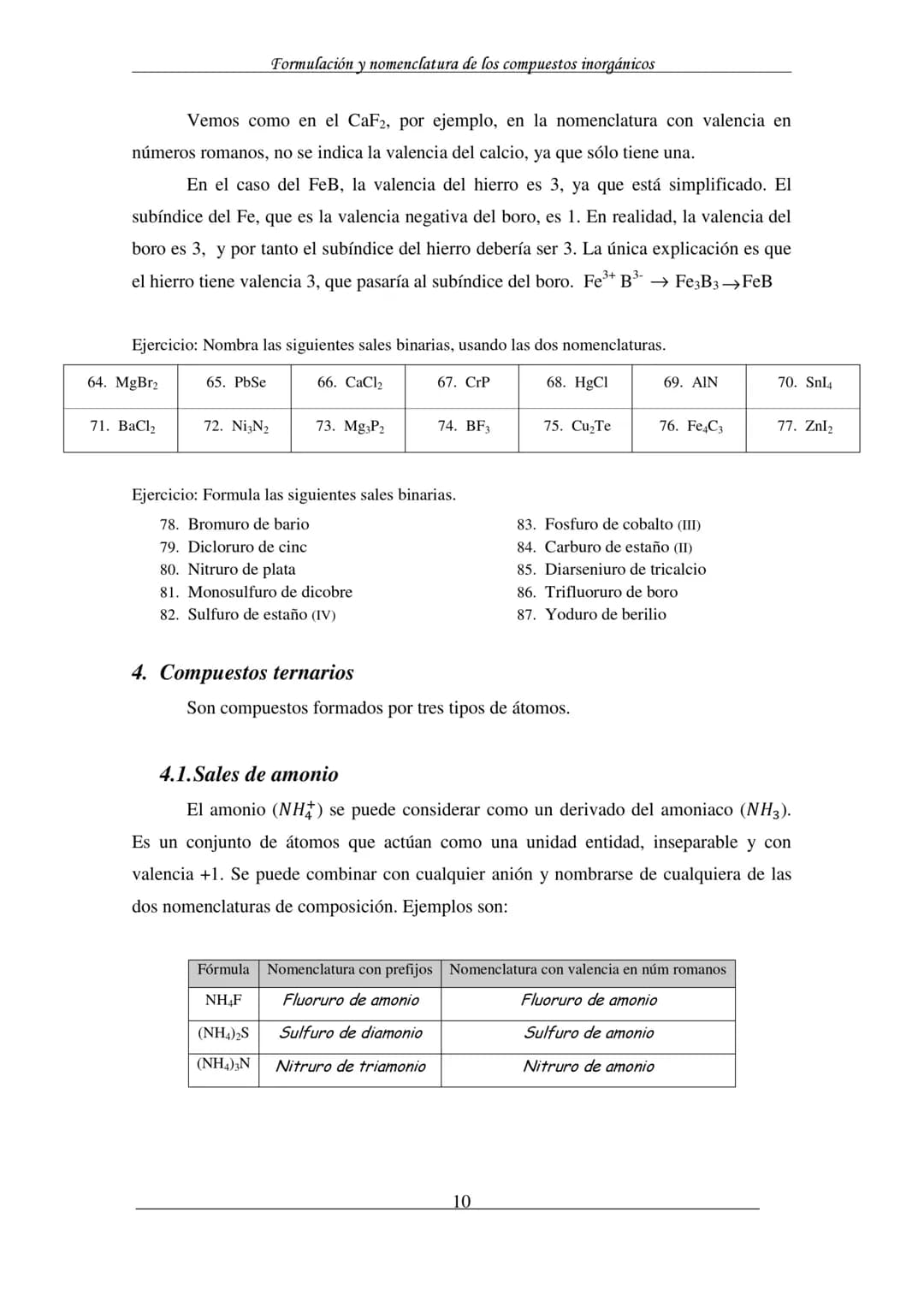 Formulación y nomenclatura de los compuestos inorgánicos
Formulación y nomenclatura de
los compuestos inorgánicos
(según las recomendaciones