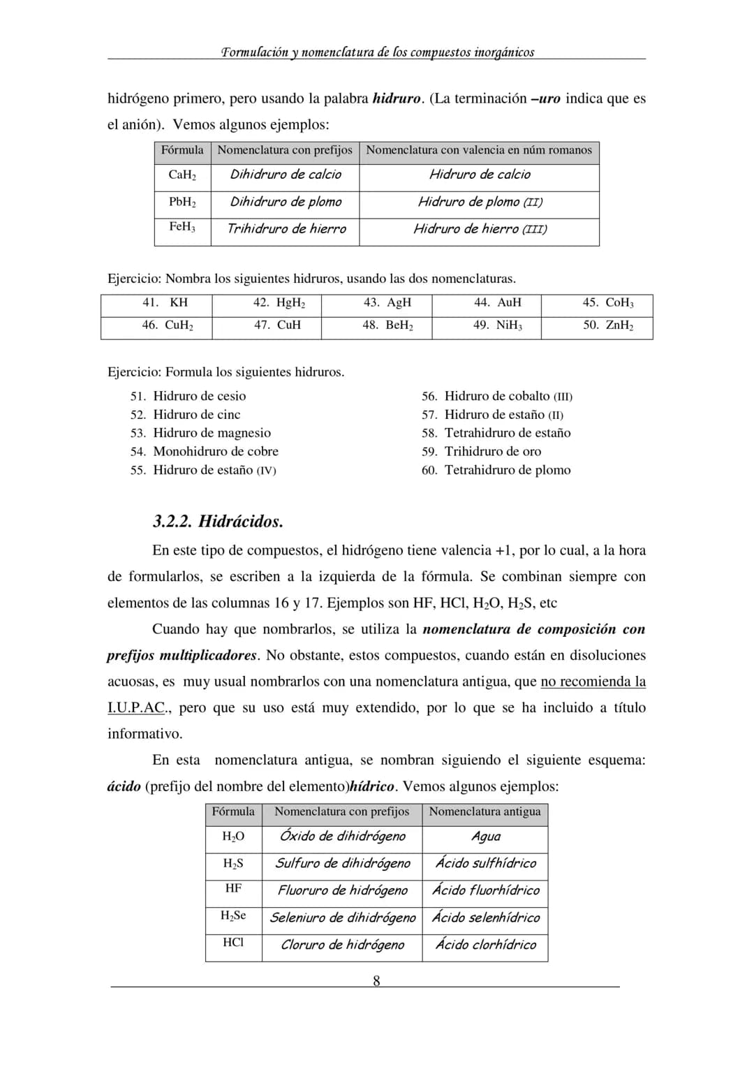Formulación y nomenclatura de los compuestos inorgánicos
Formulación y nomenclatura de
los compuestos inorgánicos
(según las recomendaciones