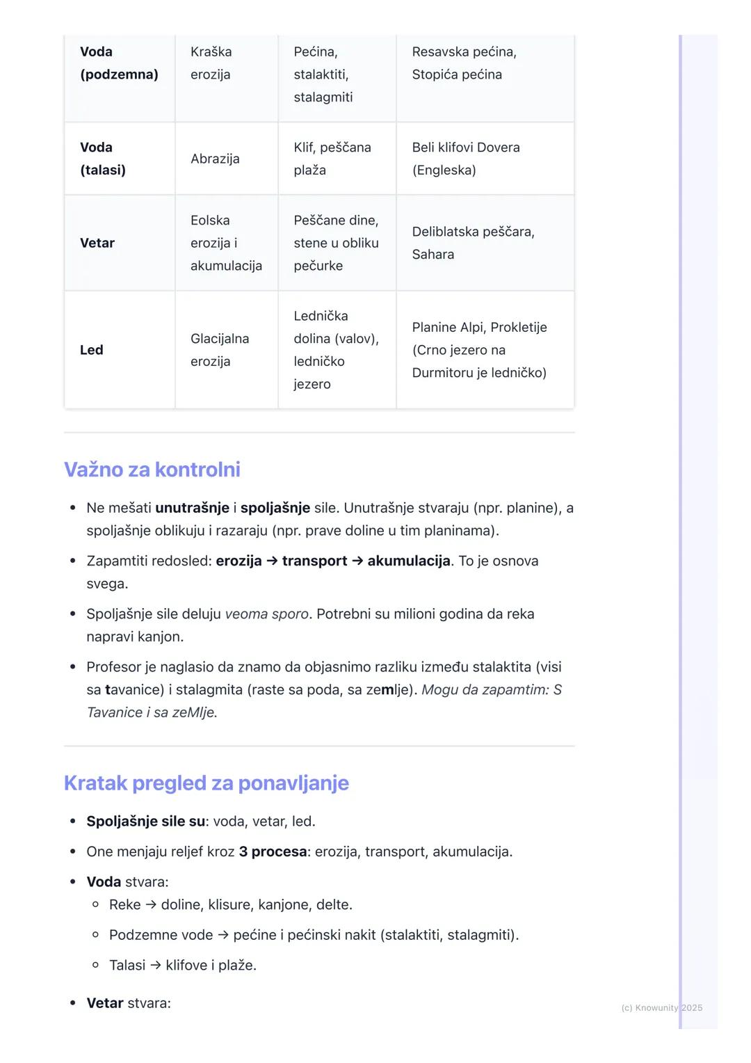 # Spoljašnje sile Zemlje

Uvod u spoljašnje sile

Spoljašnje sile deluju na površini Zemlje i menjaju reljef koji su stvorile
unutrašnje sil