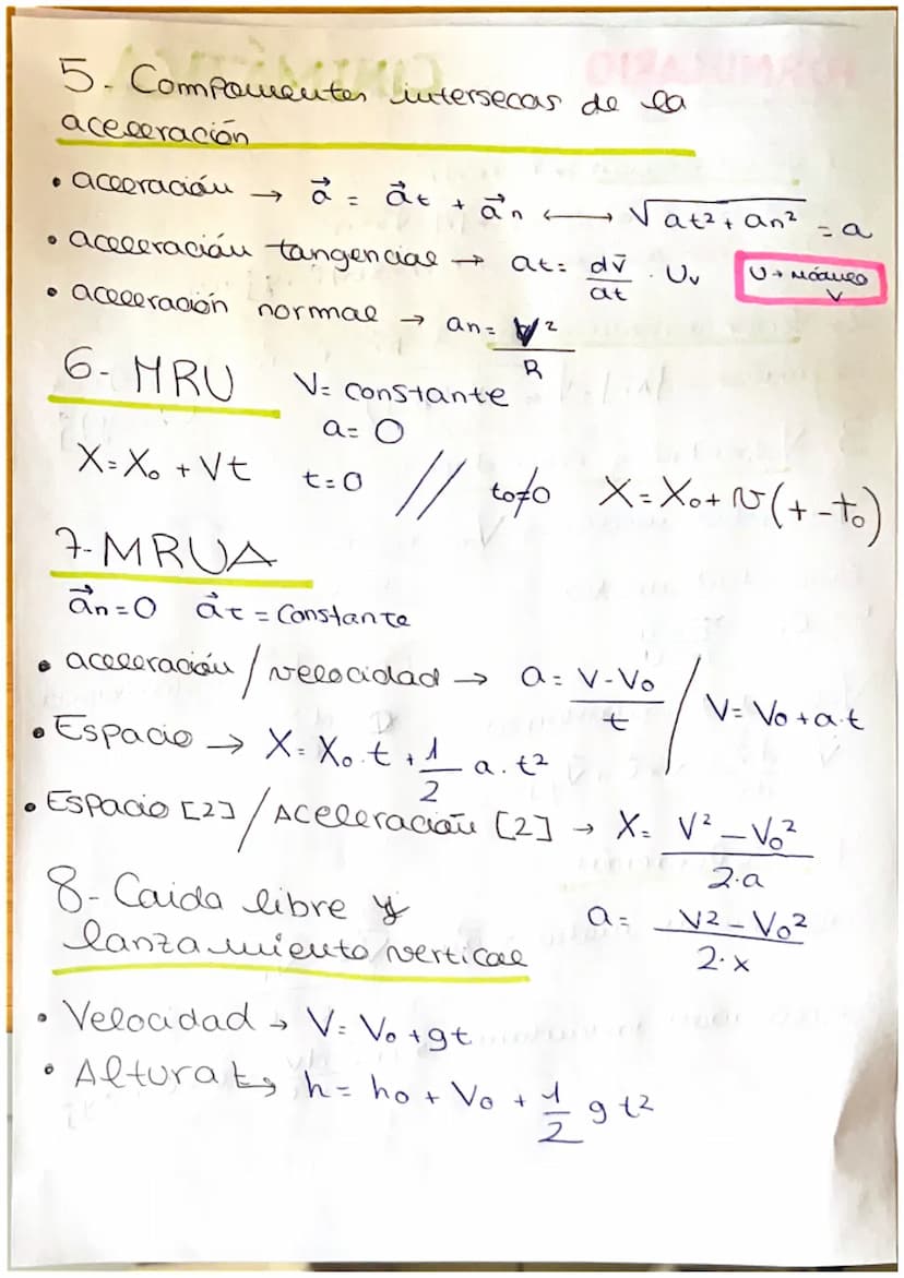 FORMULARIO
1. Vector posición → = √x+₁
+YY
• Módulo 2 dimensiones 1r1= √√ x² + y²
•In
CINEMÁTICA
función del tiempo → r(t) = X(+)2
→
3- Velo