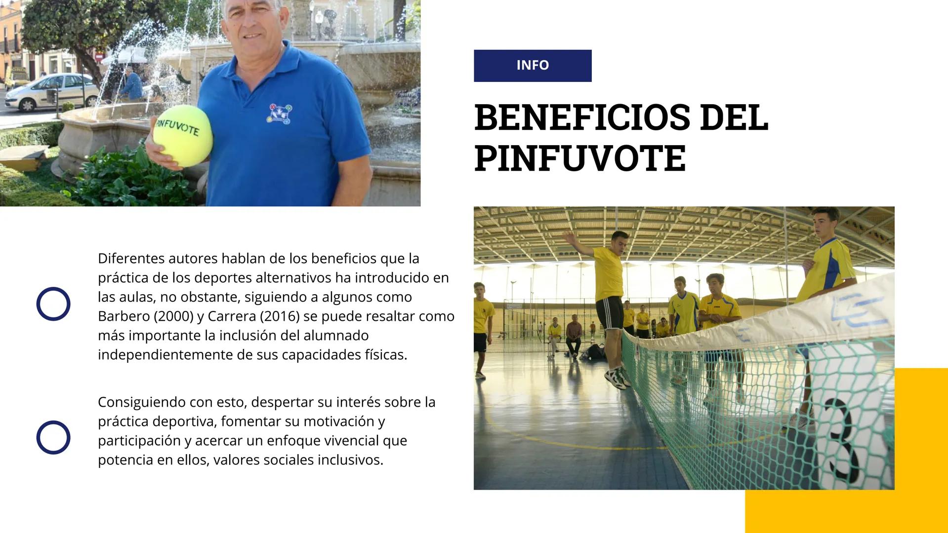 2023
PINFUVOTE
Hana Saegusa Martínez 4D
Sports INFO
¿QUE ES EL PINFUVOTE?
El Pinfuvote es un deporte alternativo cuyo nombre
corresponde al 