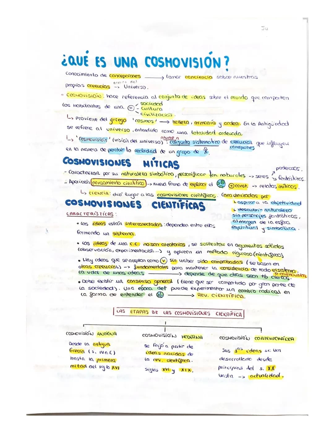 ¿QUÉ ES UNA COSMOVISION?
Conocimiento de concepciones
acerca del
propias creencias - Universo.
tomar conciencia sobre nuestras
• COSMOVISIÓN