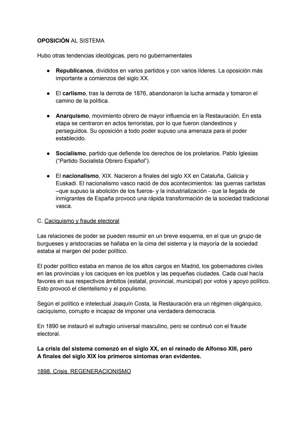 4. Tema. Sistema político de restauración (1875-1923)

Tras el fracaso del sexenio democrático y el intento de derrota de la I República, a 