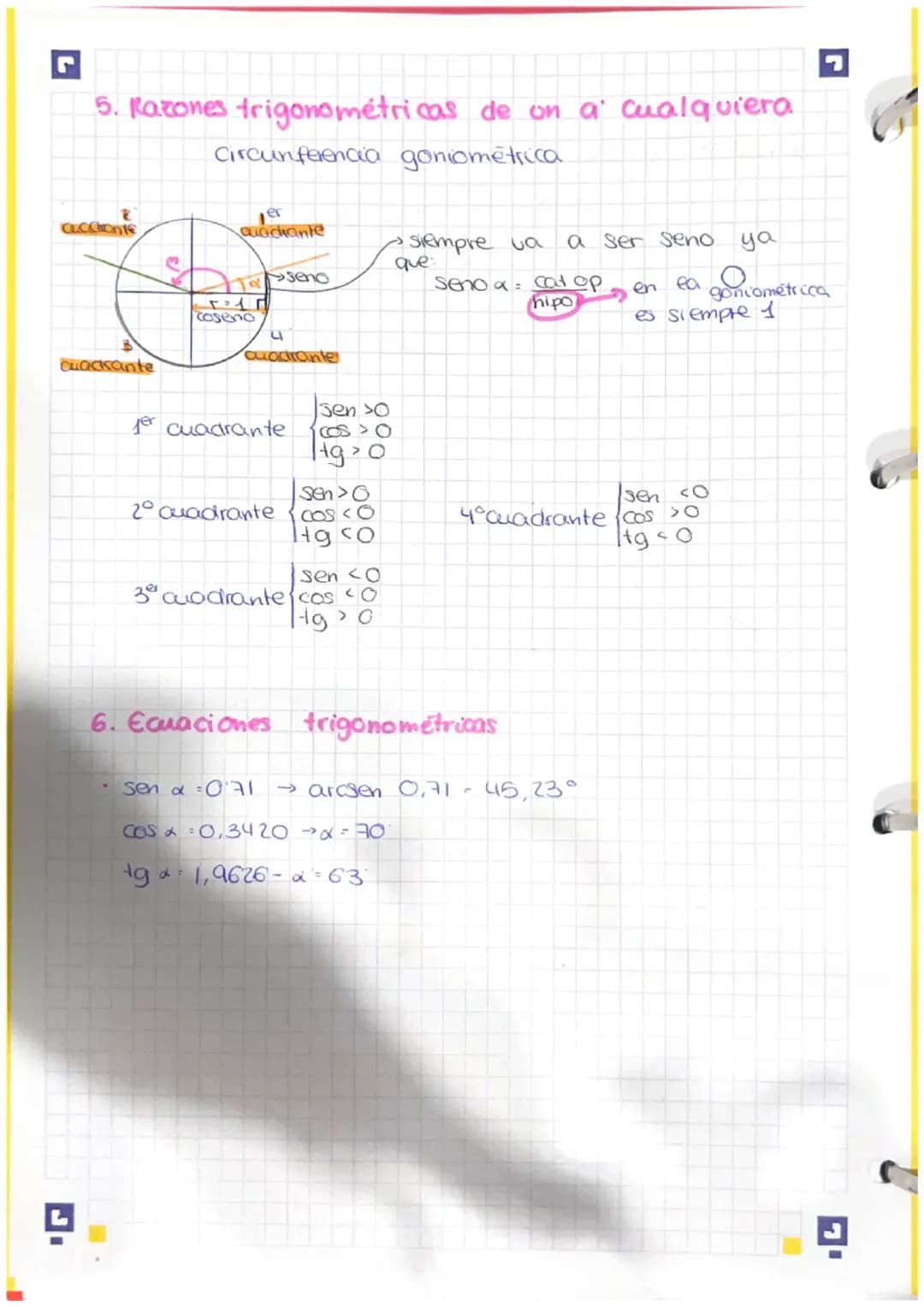 Tema 6- Trigonometria
1.5emejanza. Medida de angulos
Hisma forma. Distinto tamaño
No es igual
Semejantes
TRIANGULOS SCHEJANTES
1. Dos ángulo