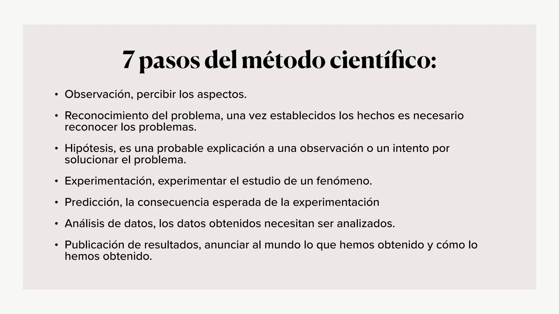 Método científico
Hecho por: Mari Nieves Márquez García
신비 1. ¿Qué es el método científico?
2.7 pasos método científico
3. Ejemplo método ci