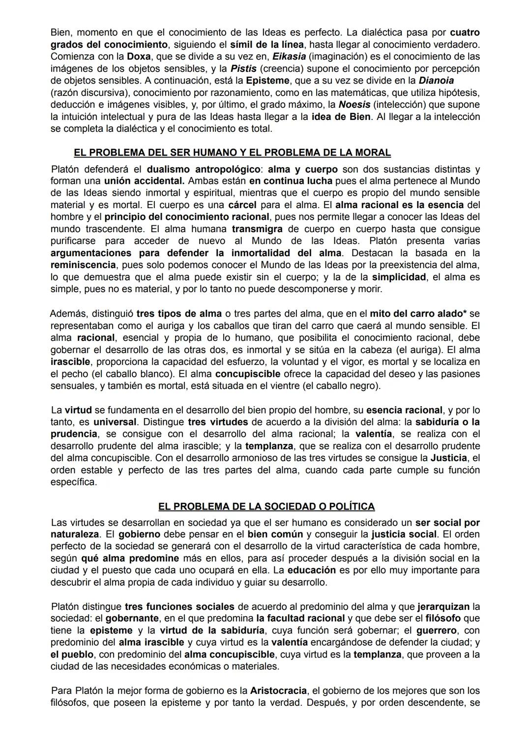 # TEMA 2: EL PENSAMIENTO DE PLATÓN

VIDA (427-347 a. C.)
Nace en Atenas en el seno de una familia aristocrática. Su verdadero nombre es Aris