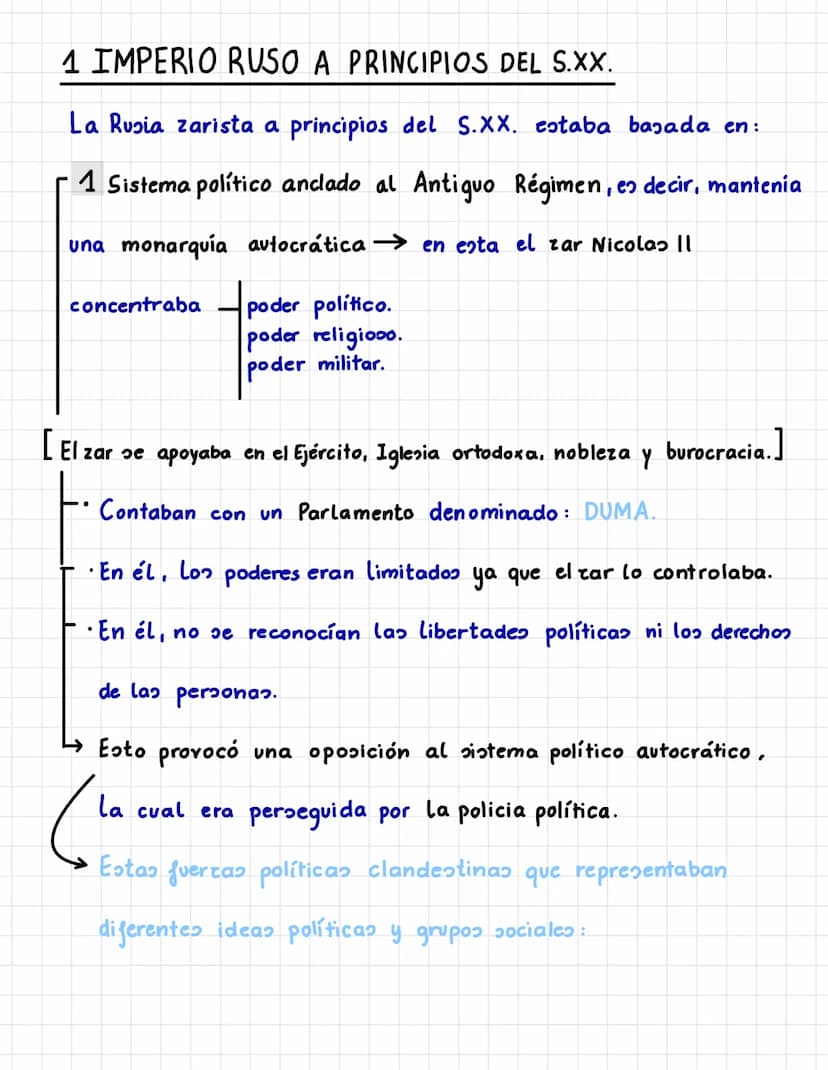 EL IMPERIO RUSO.
ÍNDICE.
1. RUSIA A PRINCIPIOS DEL S.XX.
2. REVOLUCIÓN RUSA → 1905.
3. REVOLUCIÓN RUSA → Feb 1917.
4. FRACASO DEL GOBIERNO P