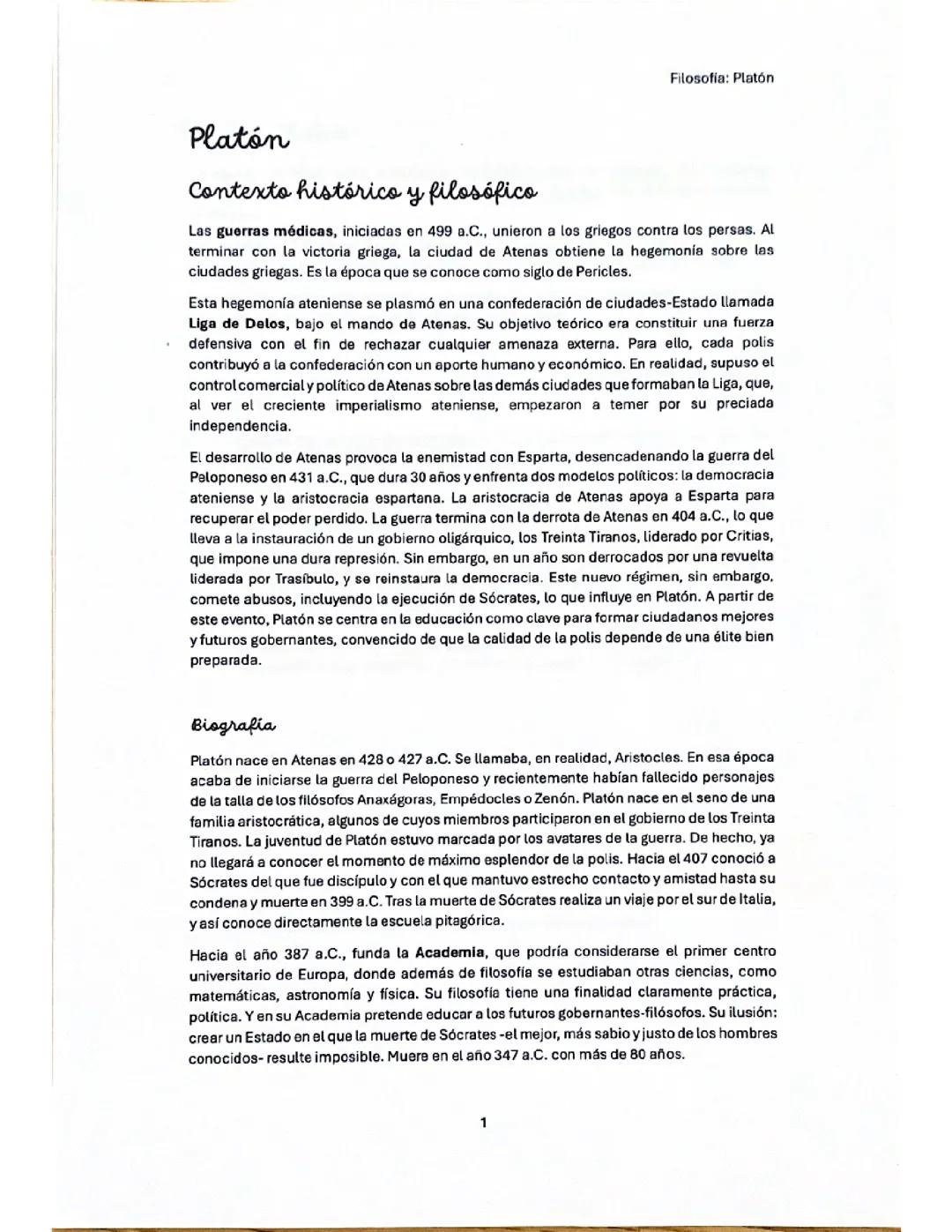 Filosofía de Platón: Ontología, Epistemología y Antropología