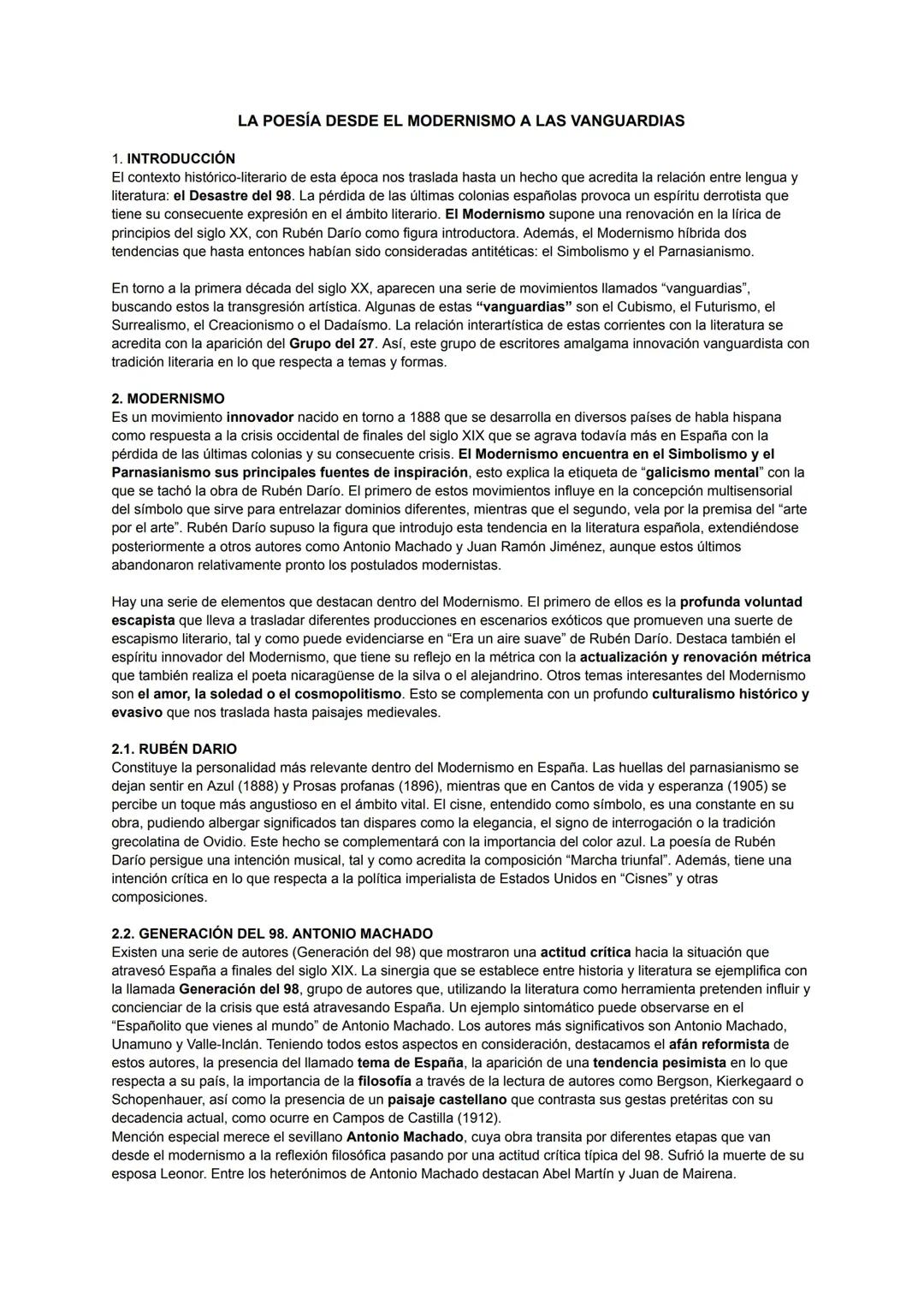 La Evolución de la Poesía: Modernismo y Vanguardias