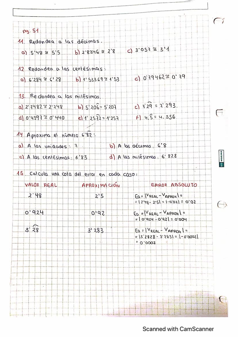 UNIDADE 3: N°S DECIMAIS E FRACCIONS
I) NO DECIMAIS
Nos decimais exactos: 0'5; 2'5; 700 39
Nos decimais inexactos:
NOS RACIONAIS Q
Entre dous