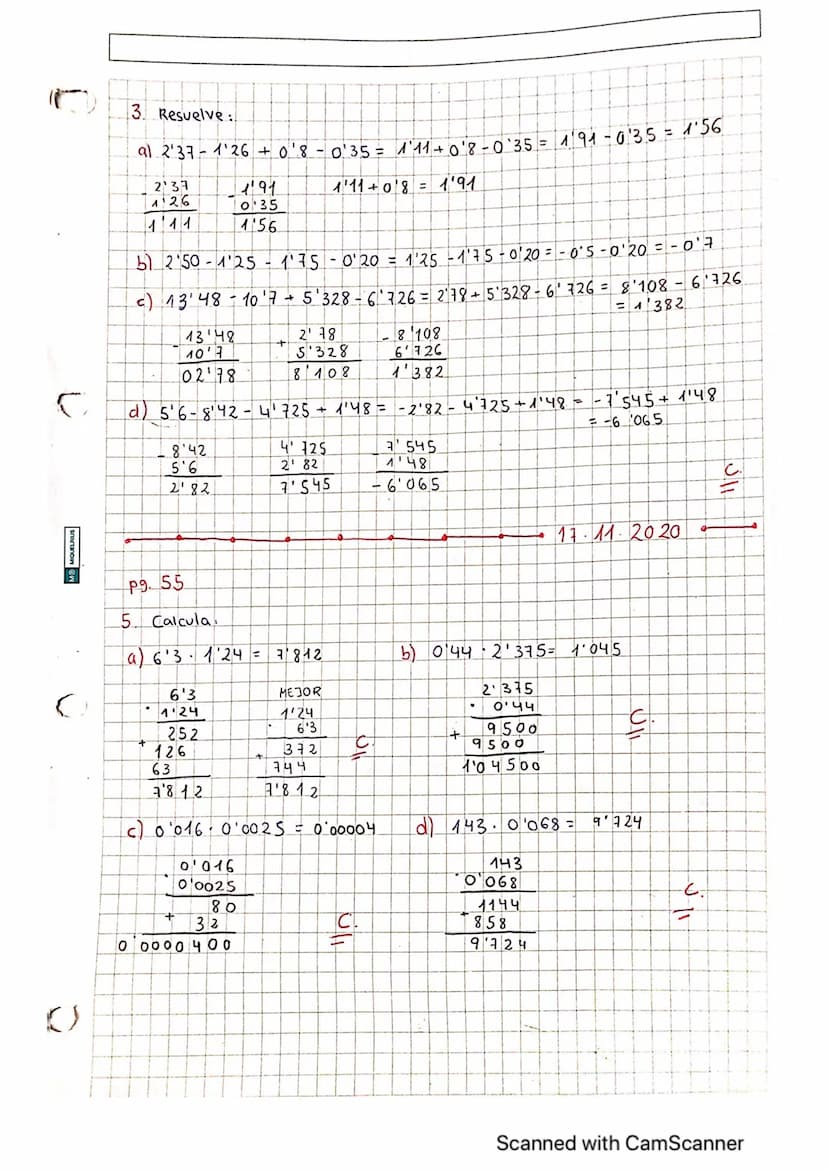 UNIDADE 3: N°S DECIMAIS E FRACCIONS
I) NO DECIMAIS
Nos decimais exactos: 0'5; 2'5; 700 39
Nos decimais inexactos:
NOS RACIONAIS Q
Entre dous