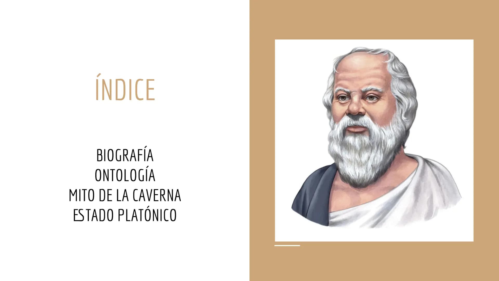 ARISTOCLES ÍNDICE
BIOGRAFÍA
ONTOLOGÍA
MITO DE LA CAVERNA
ESTADO PLATÓNICO BIOGRAFÍA
Aristocles más conocido como Platón nació entre los años