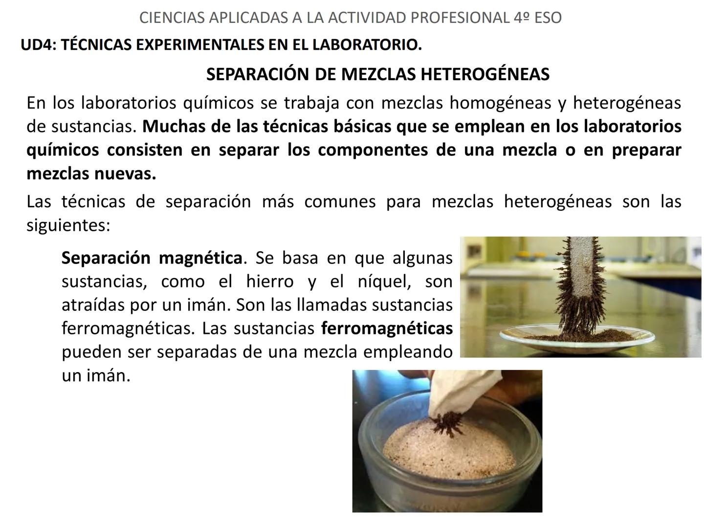 CIENCIAS APLICADAS A LA ACTIVIDAD PROFESIONAL 4º ESO

UD4: TÉCNICAS EXPERIMENTALES EN EL LABORATORIO. # CIENCIAS APLICADAS A LA ACTIVIDAD PR