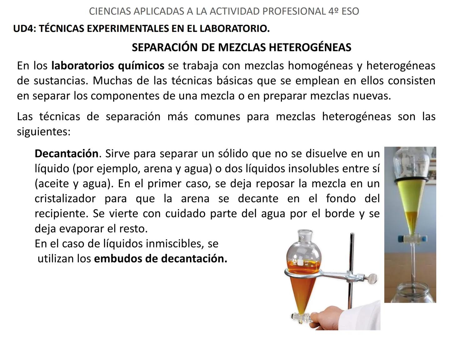 CIENCIAS APLICADAS A LA ACTIVIDAD PROFESIONAL 4º ESO

UD4: TÉCNICAS EXPERIMENTALES EN EL LABORATORIO. # CIENCIAS APLICADAS A LA ACTIVIDAD PR