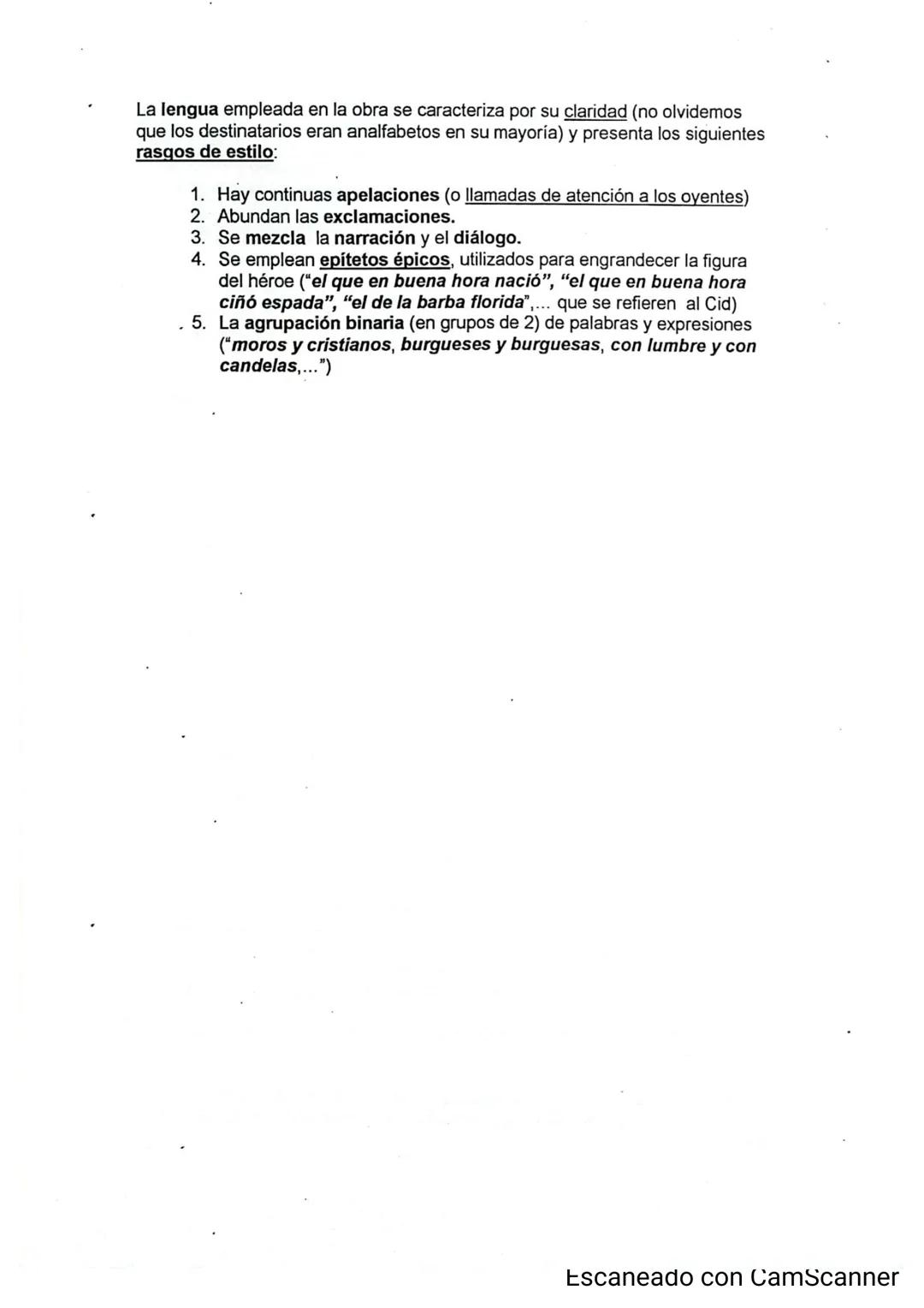 # LA ÉPIĆA. EI CANTAR O POEMA DE MÍO CID.

Los poemas épicos (o cantares de gesta) se recitaban o "cantaban"
acompañados de una melodía y na