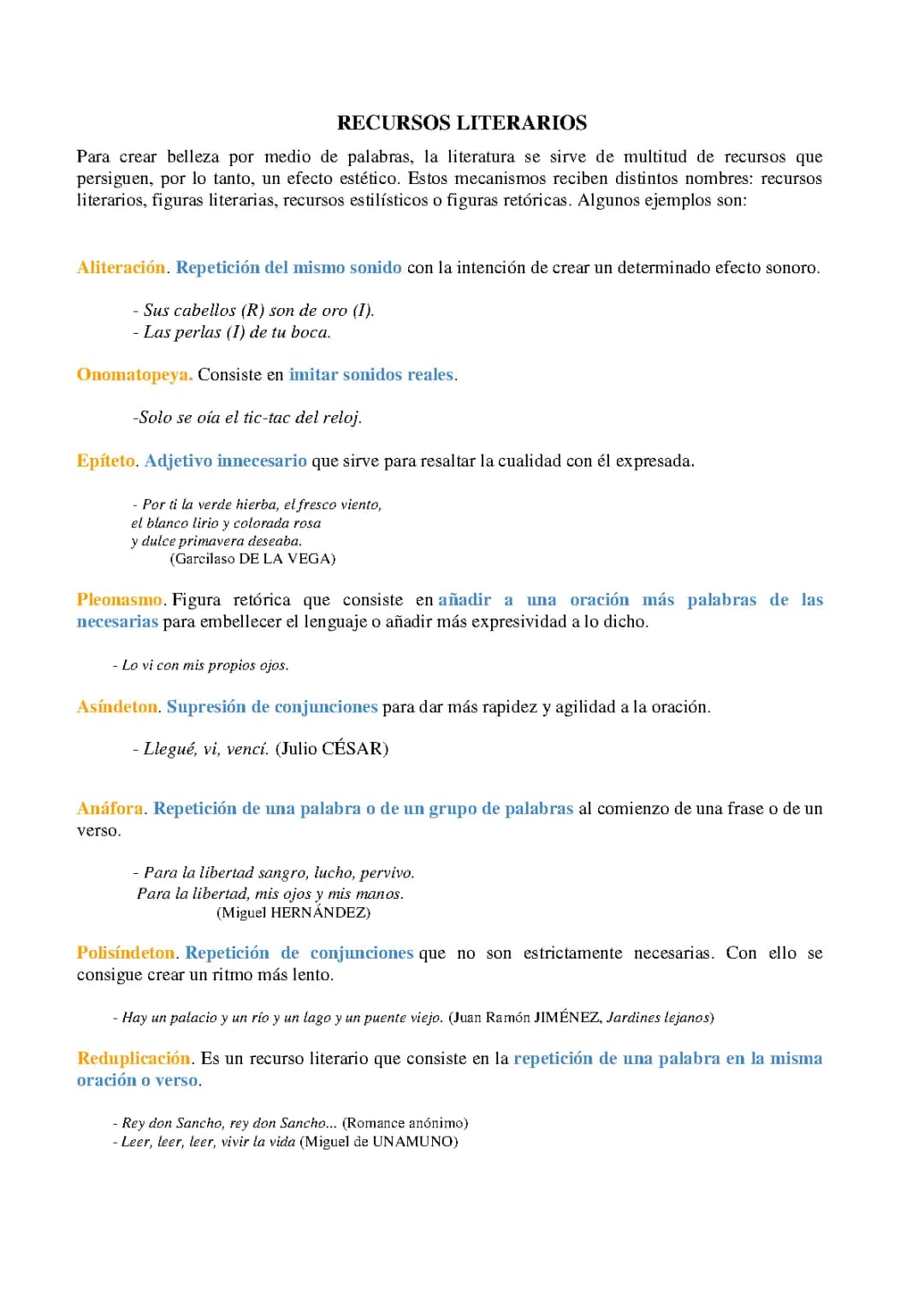 RECURSOS LITERARIOS